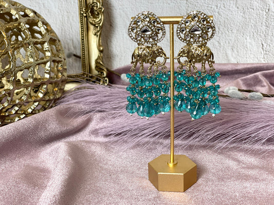 Beautiful teal elephant earrings