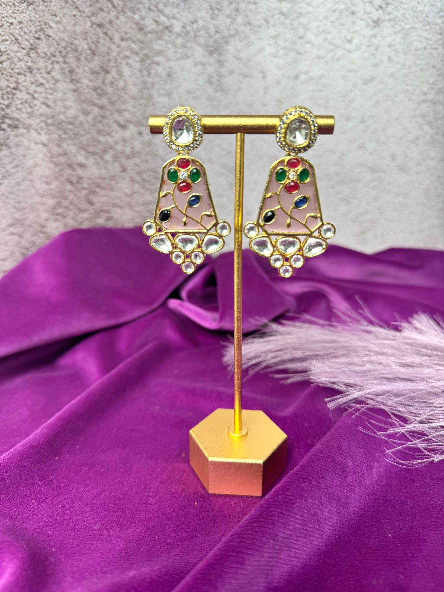 Pink Floral Kundan Choker- Roar 1021