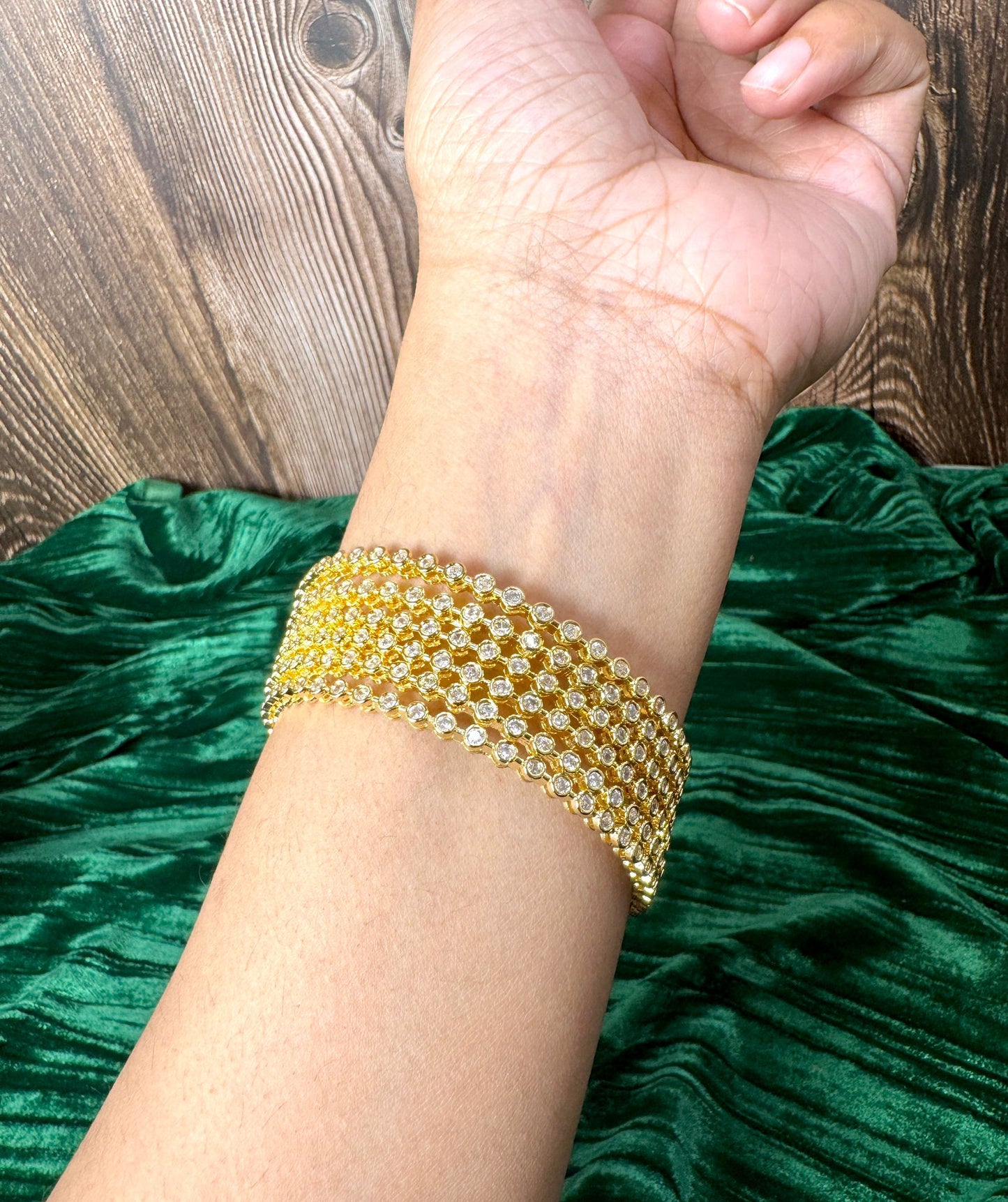 Gold Rhinestone Bangles (Set of 6) - Charisma 1024