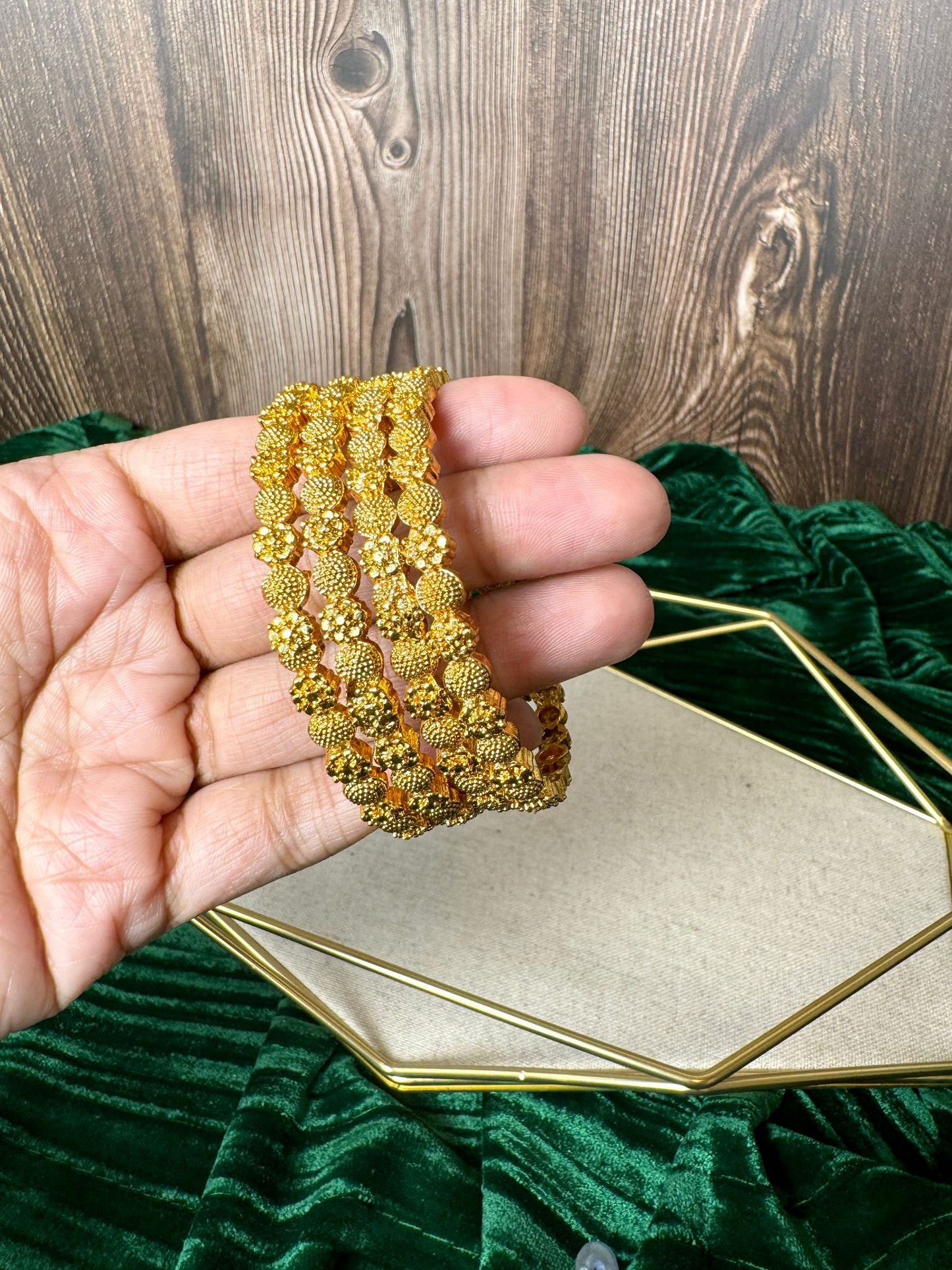 Gold Bangles ( Set of 4) - Charisma 1023