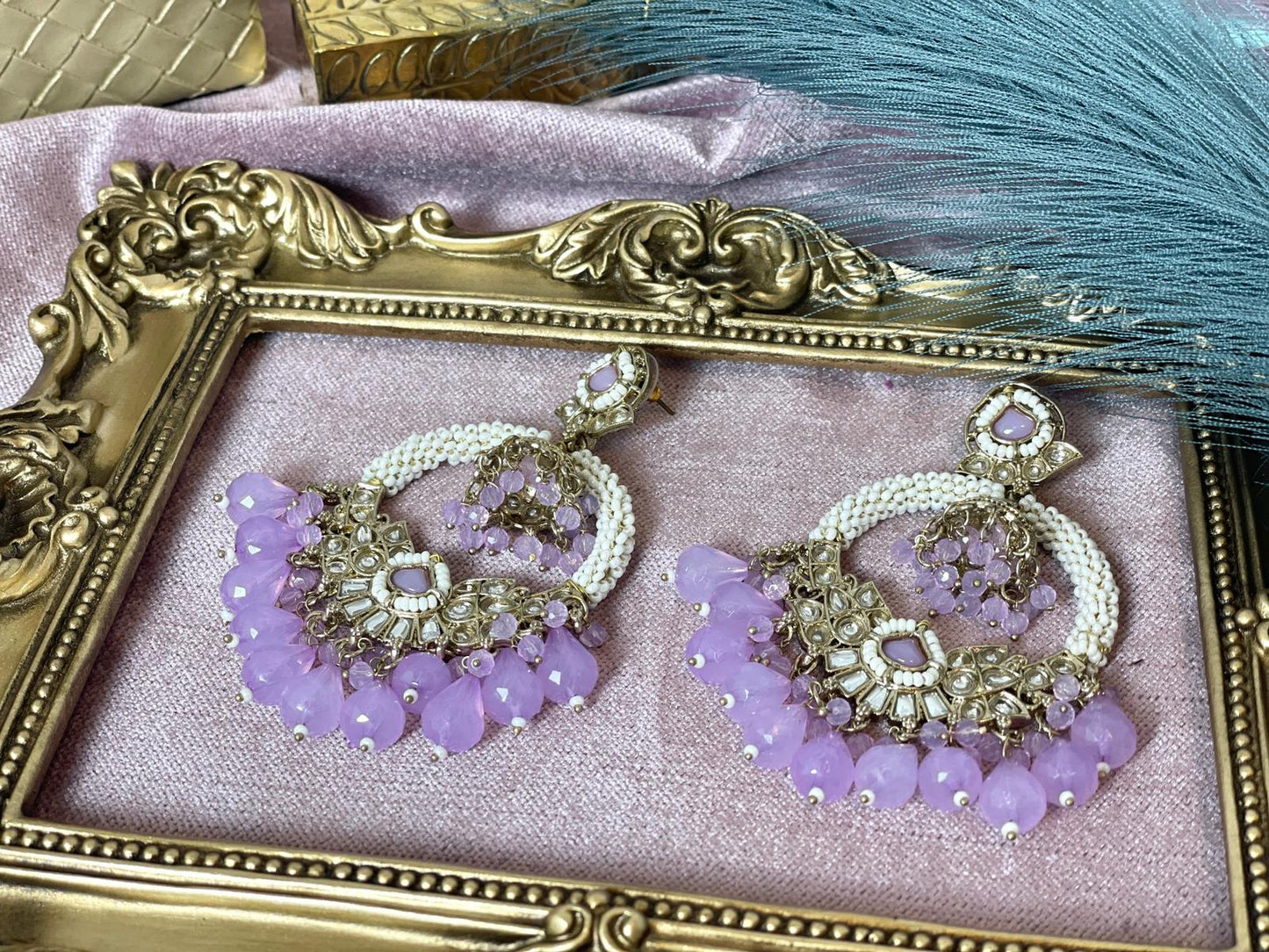 Lavender Jhumka- Aura 1001