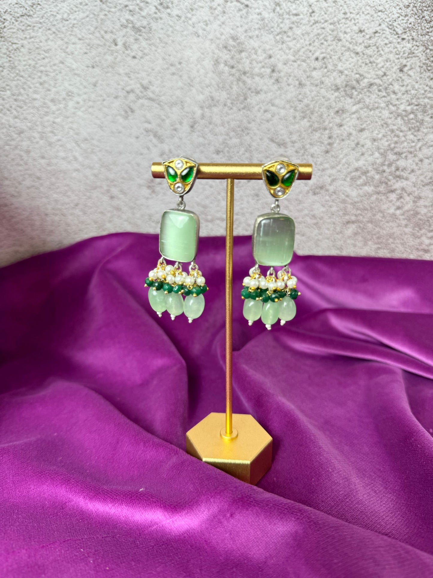 Sage Emerald Green Kundan Set- Roar 1008