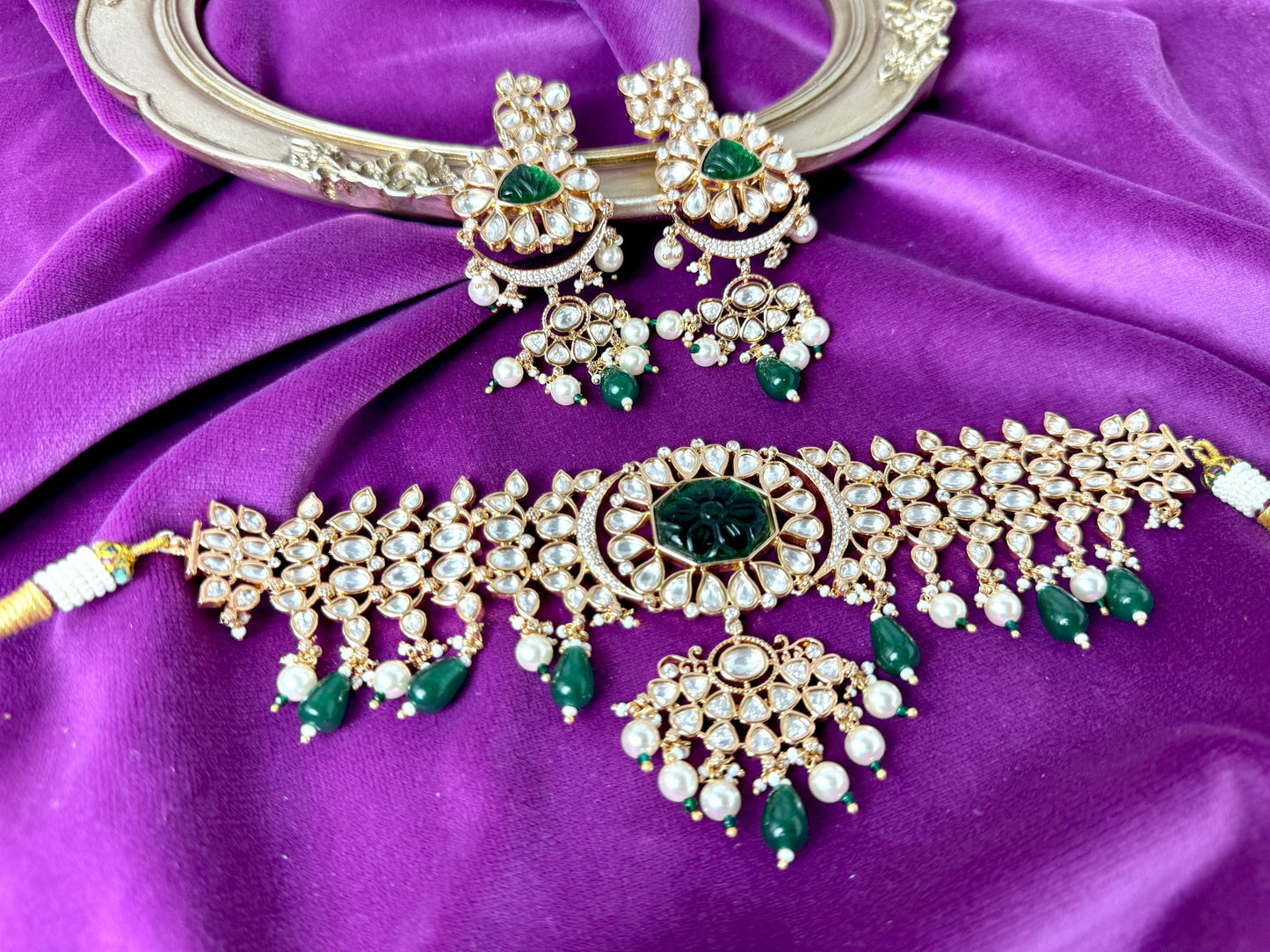 Emerald Green Kundan Set- Roar 1010