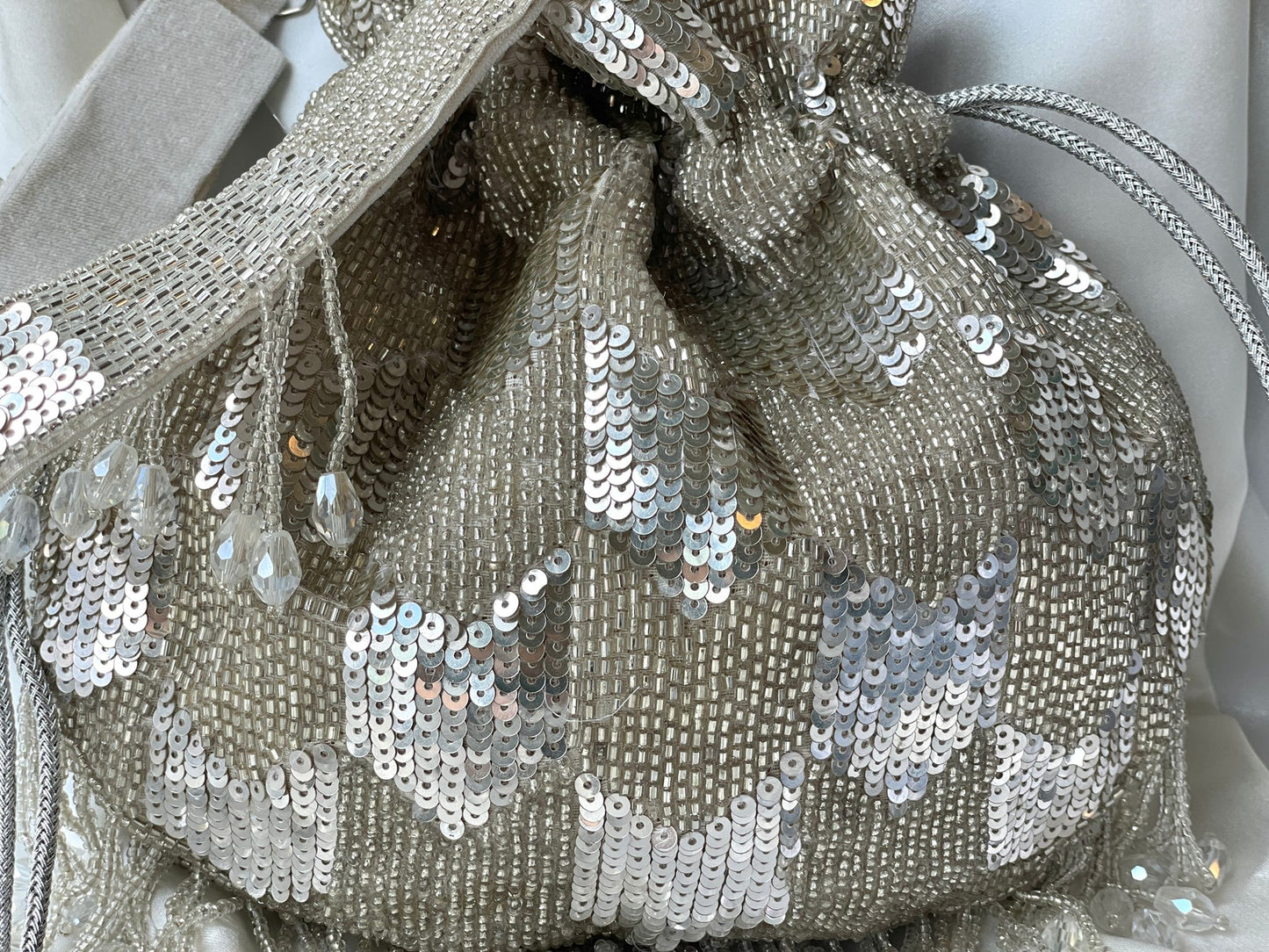 Silver Sequin Potli