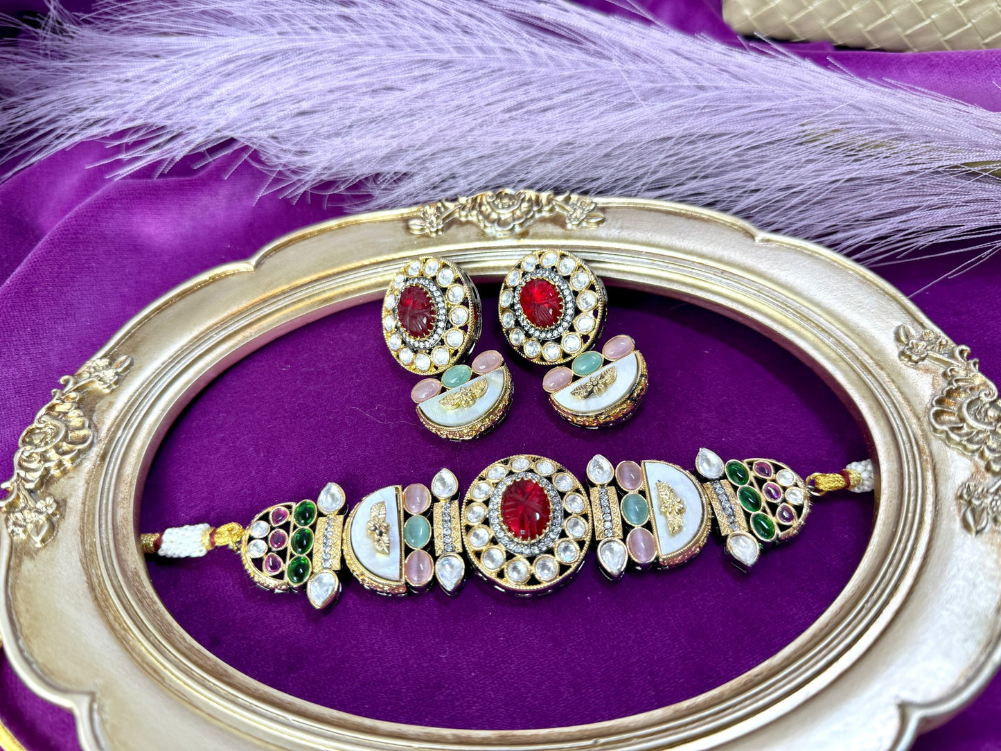 Red Multicolor Victorian Set- Roar 1020