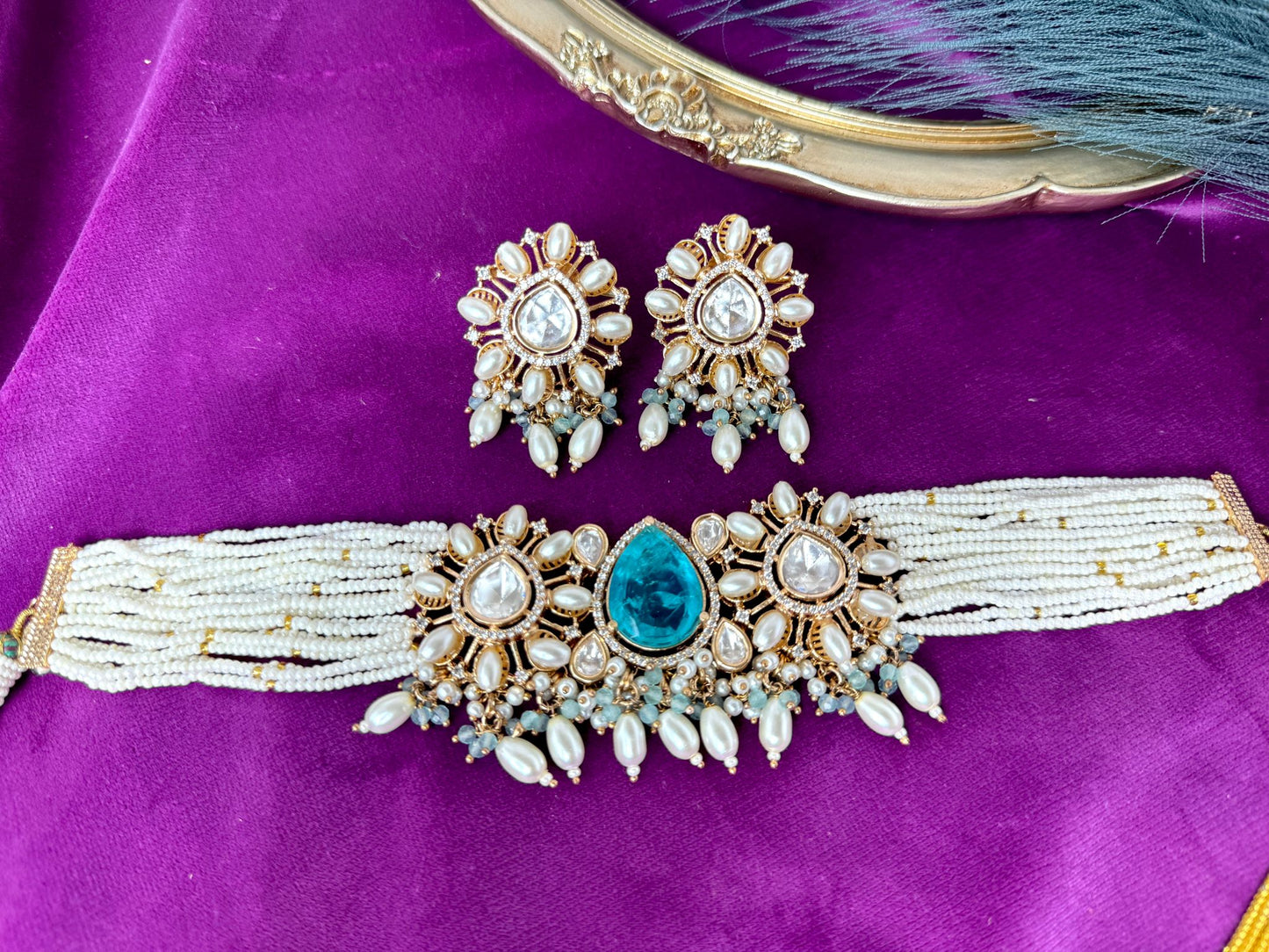 Blue Tyaani Choker Set- Roar 1006