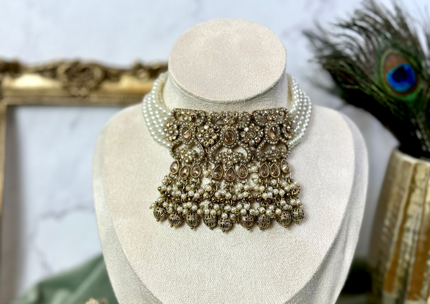 Gold Pearl Choker- Grace 1001