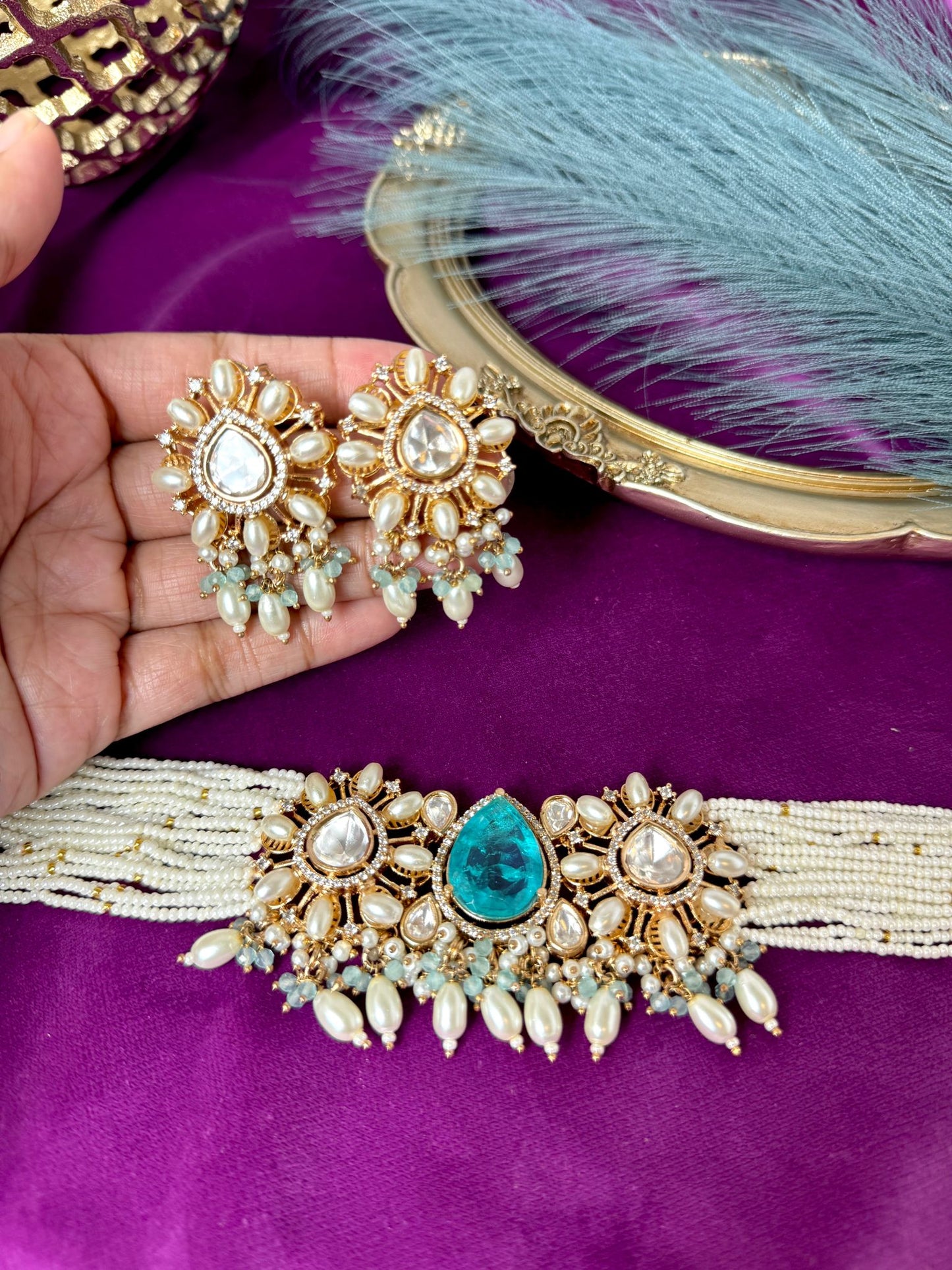 Blue Tyaani Choker Set- Roar 1006