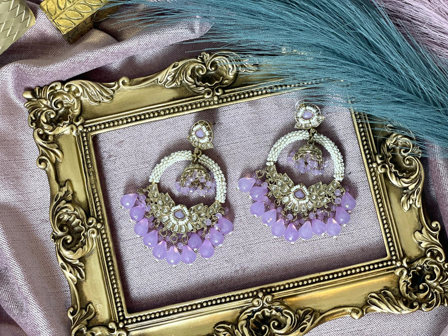 Lavender Jhumka- Aura 1001