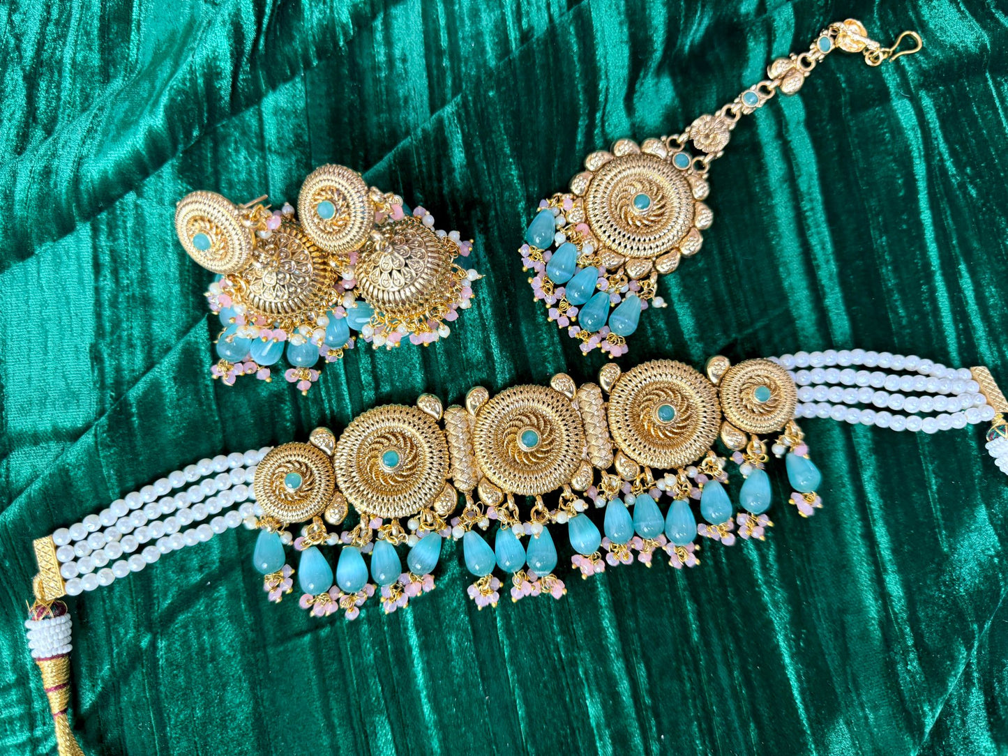 Green Pink Gold Plated Set- Charisma 1001