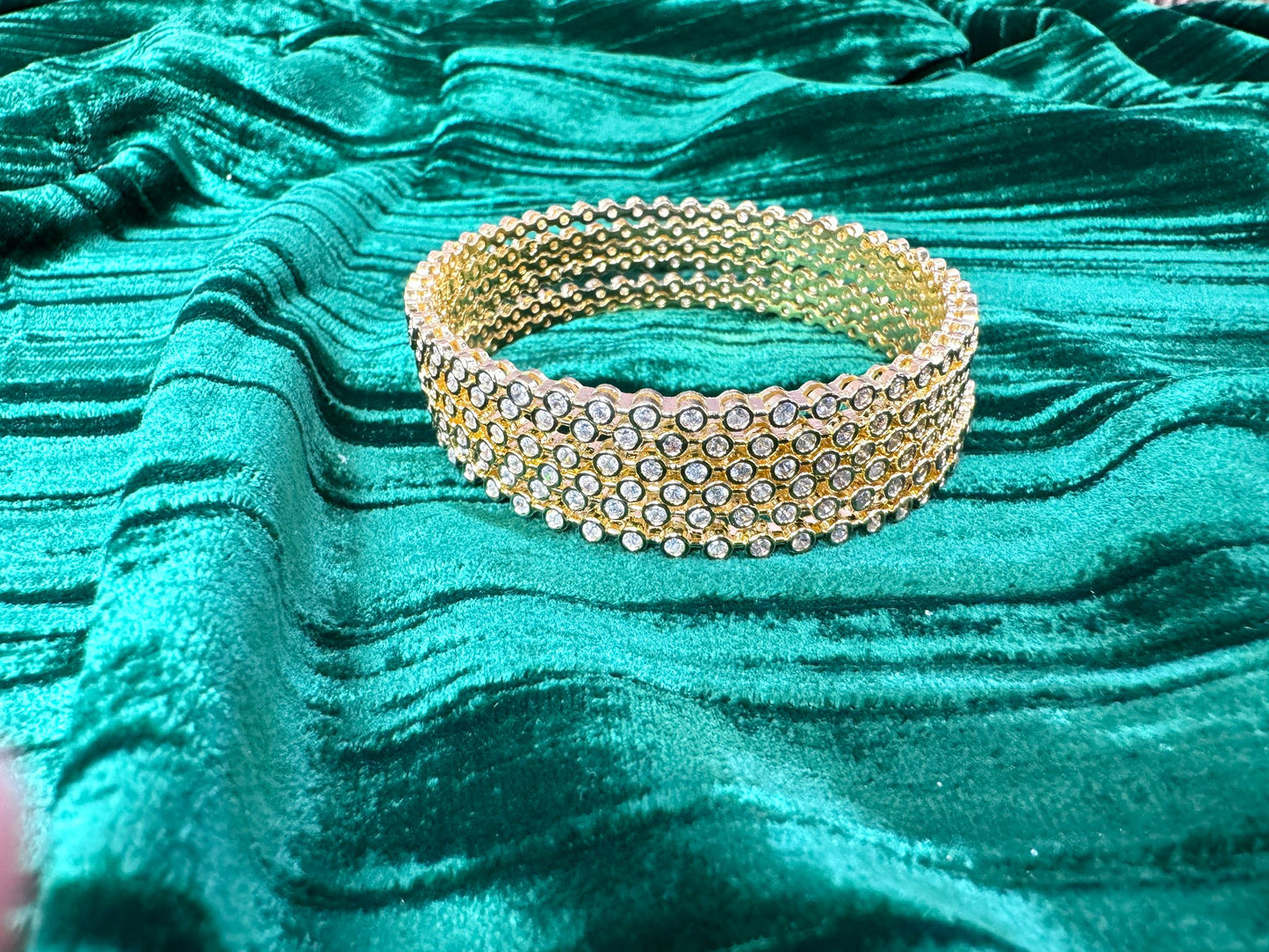 Gold Rhinestone Bangles (Set of 6) - Charisma 1024