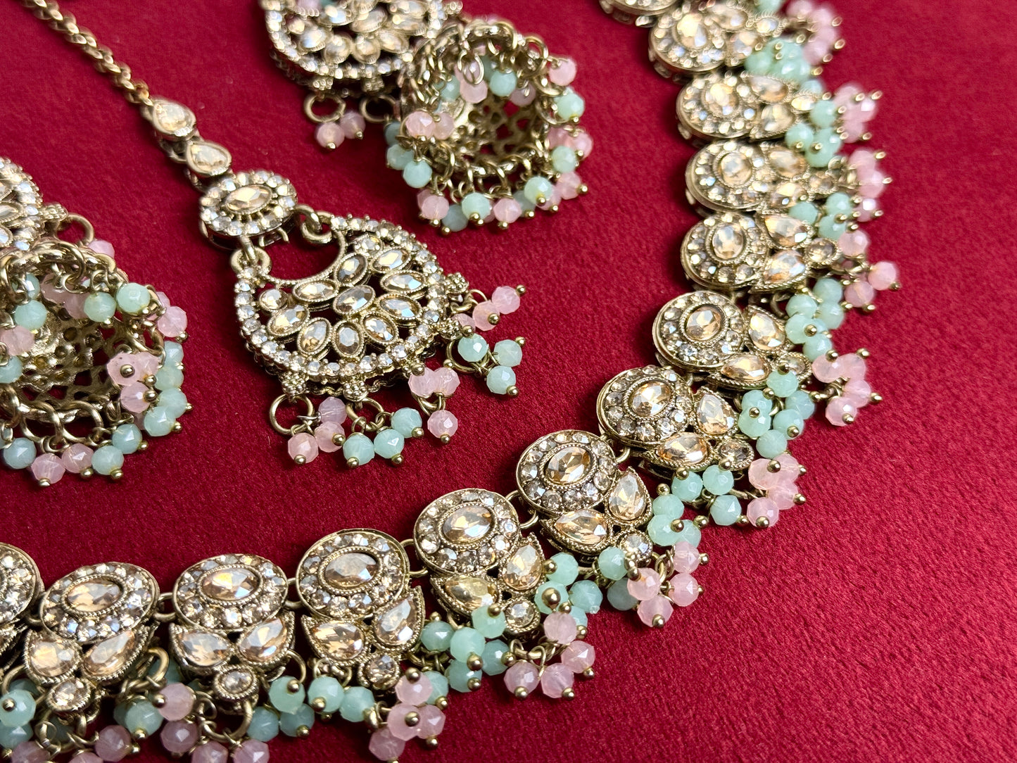 Mint Green Pink Swarna 1005