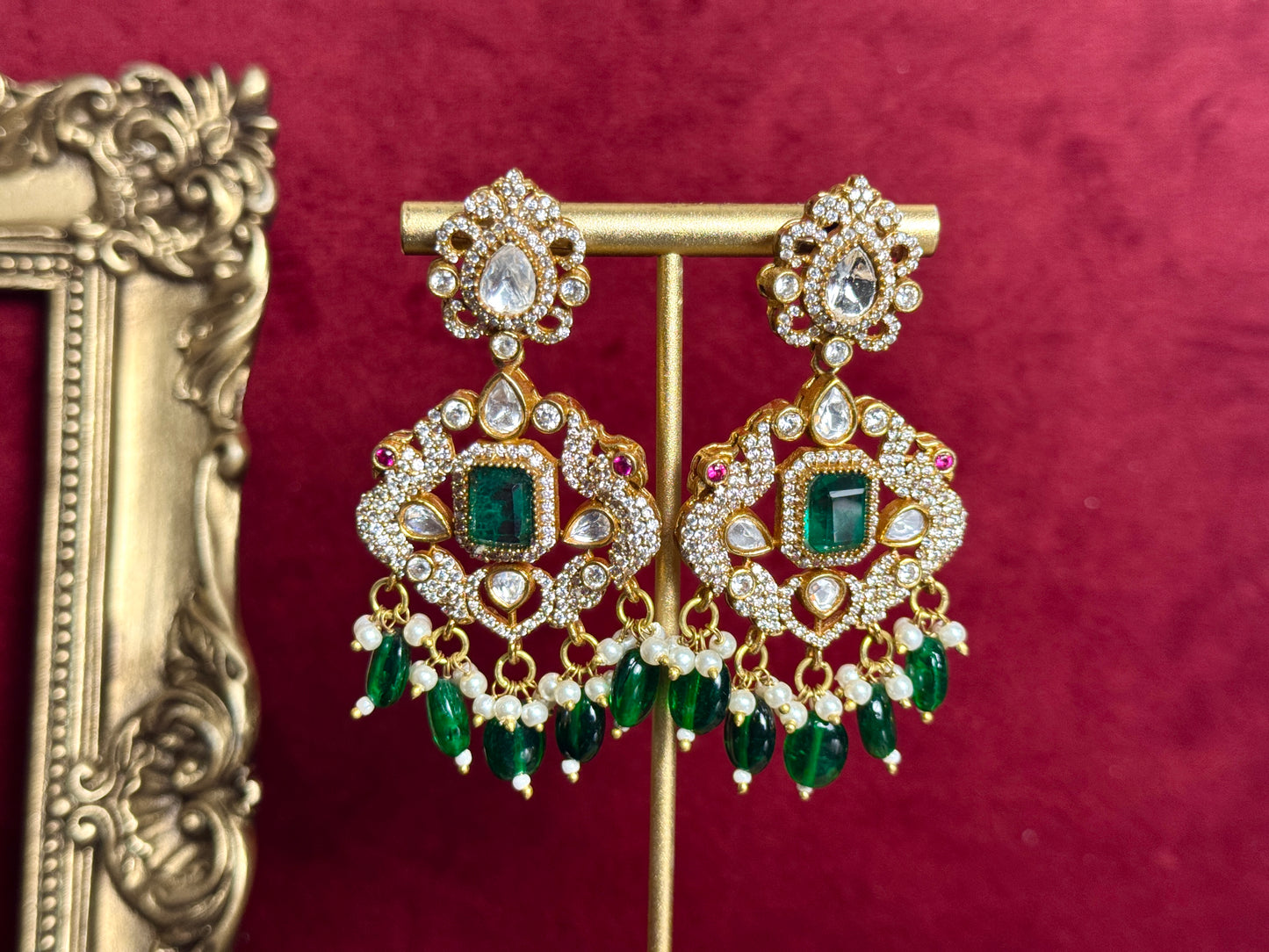 Emerald green bridal set Swarna 1007