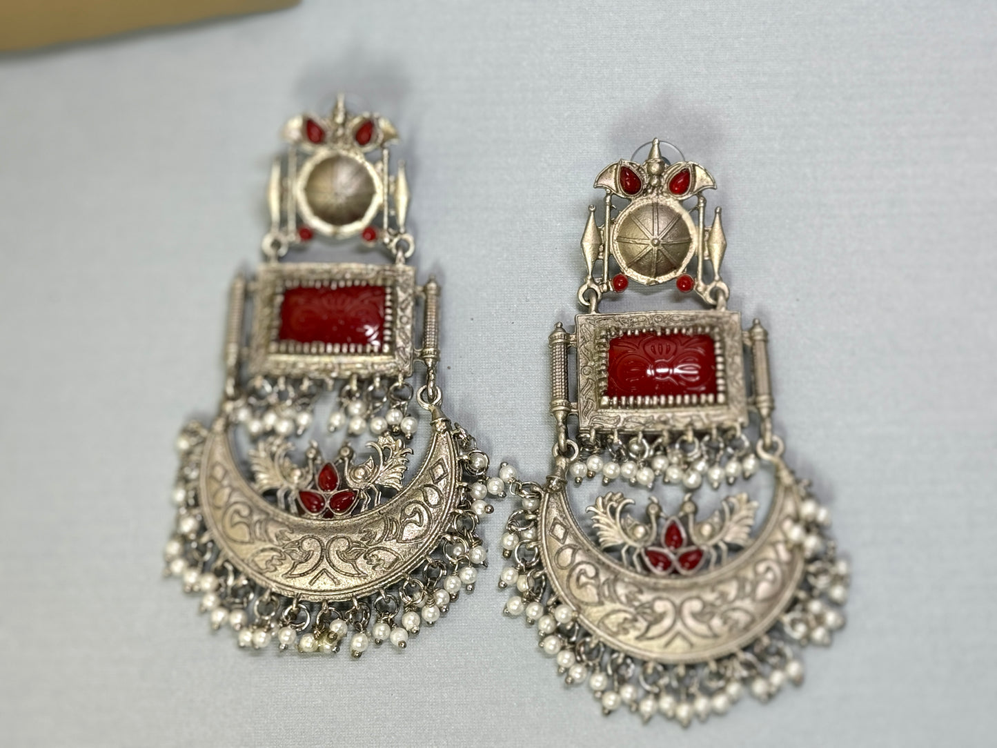 Red Silver Chandbalis- Lux