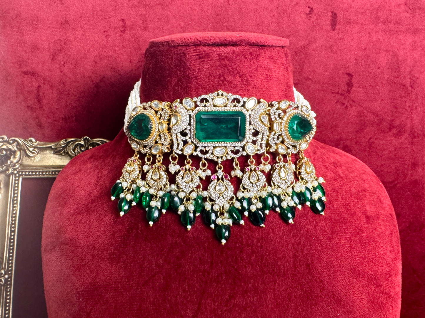 Emerald green bridal set Swarna 1007
