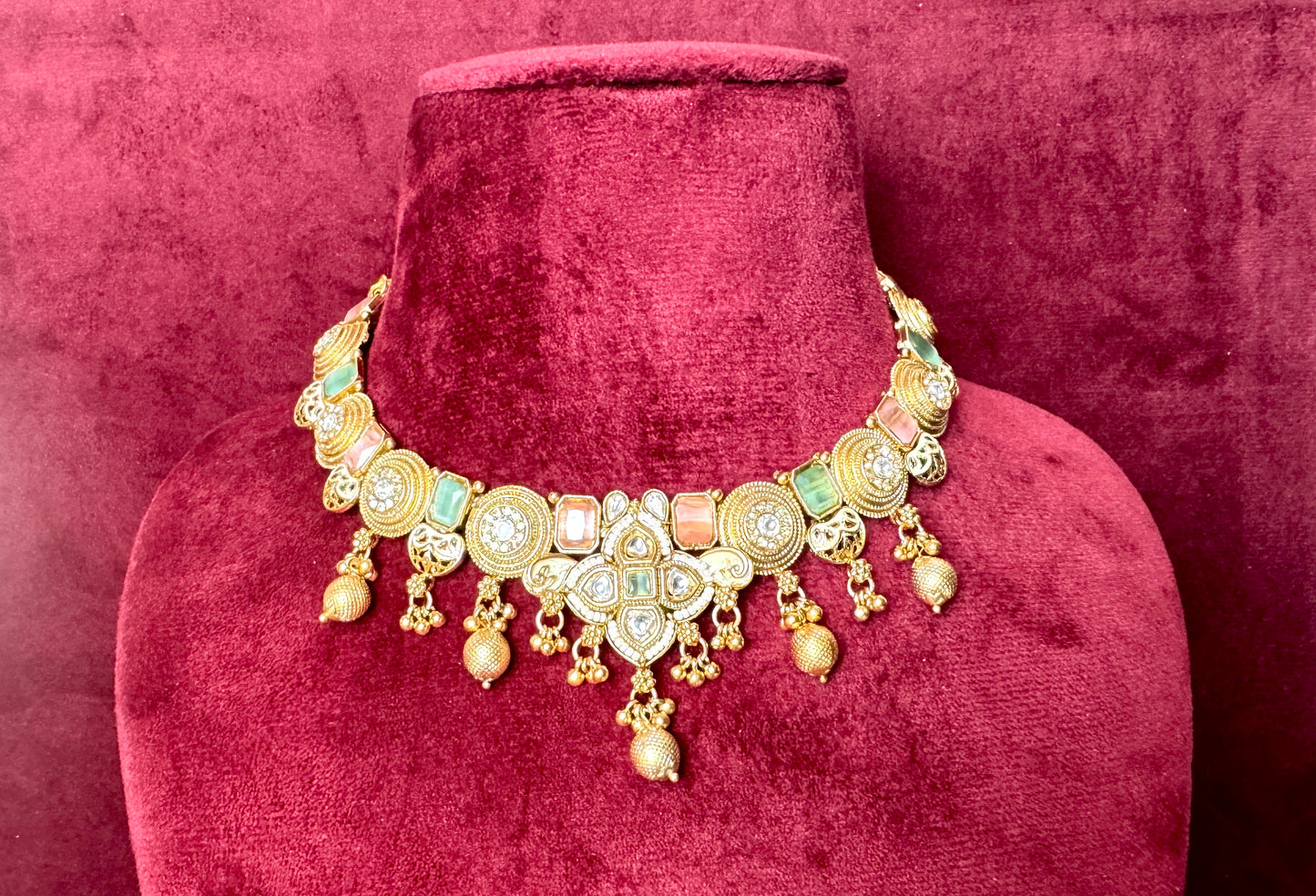 Mint Green and Baby pink choker Riva 1005