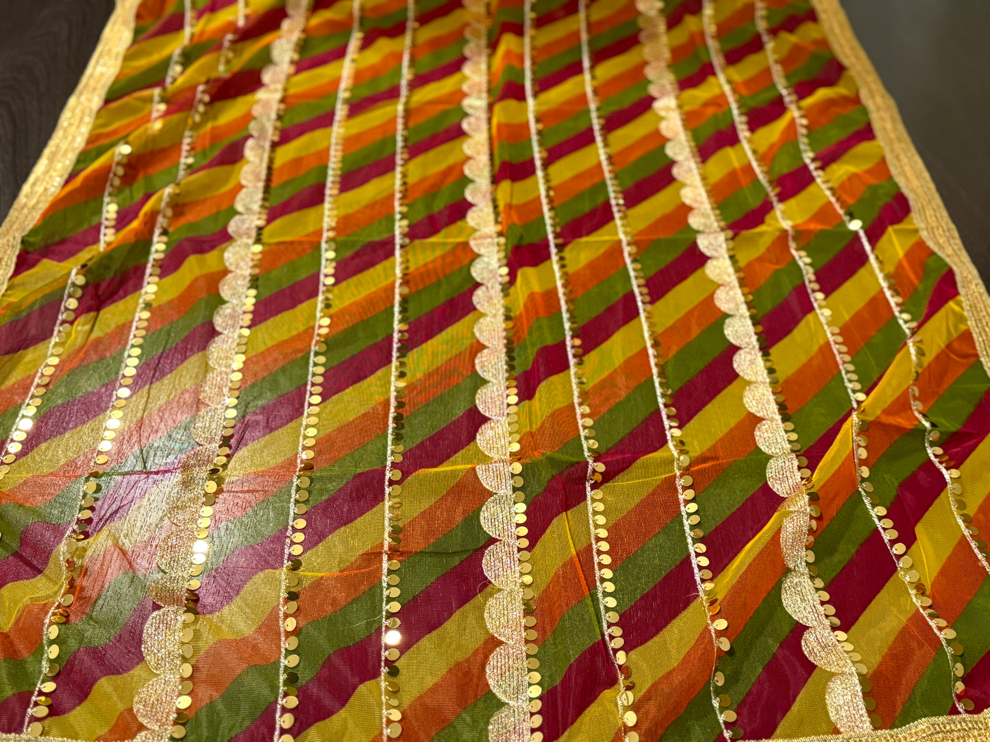 Rainbow Net Dupatta