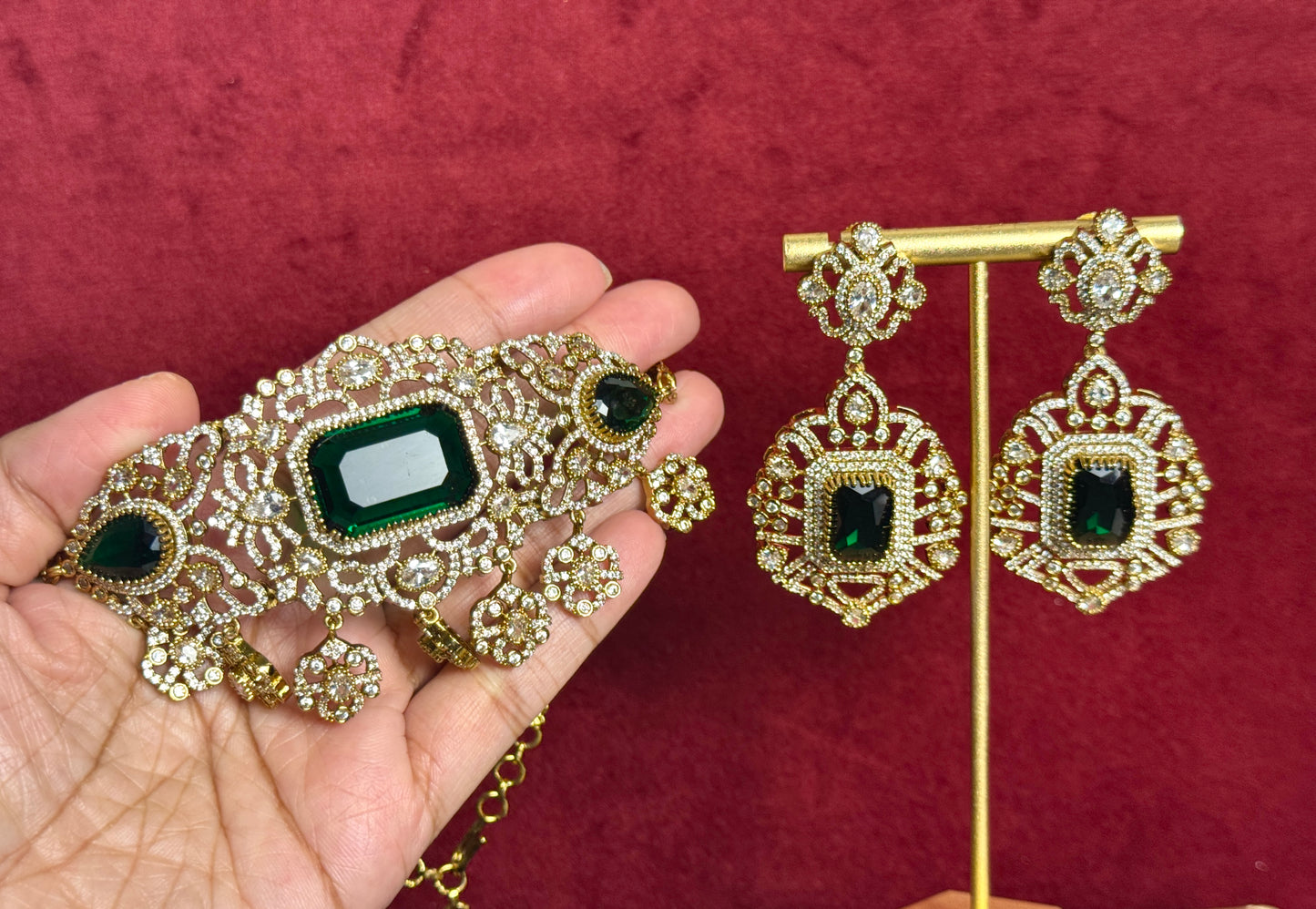Emerald green victorian set Swarna 1006