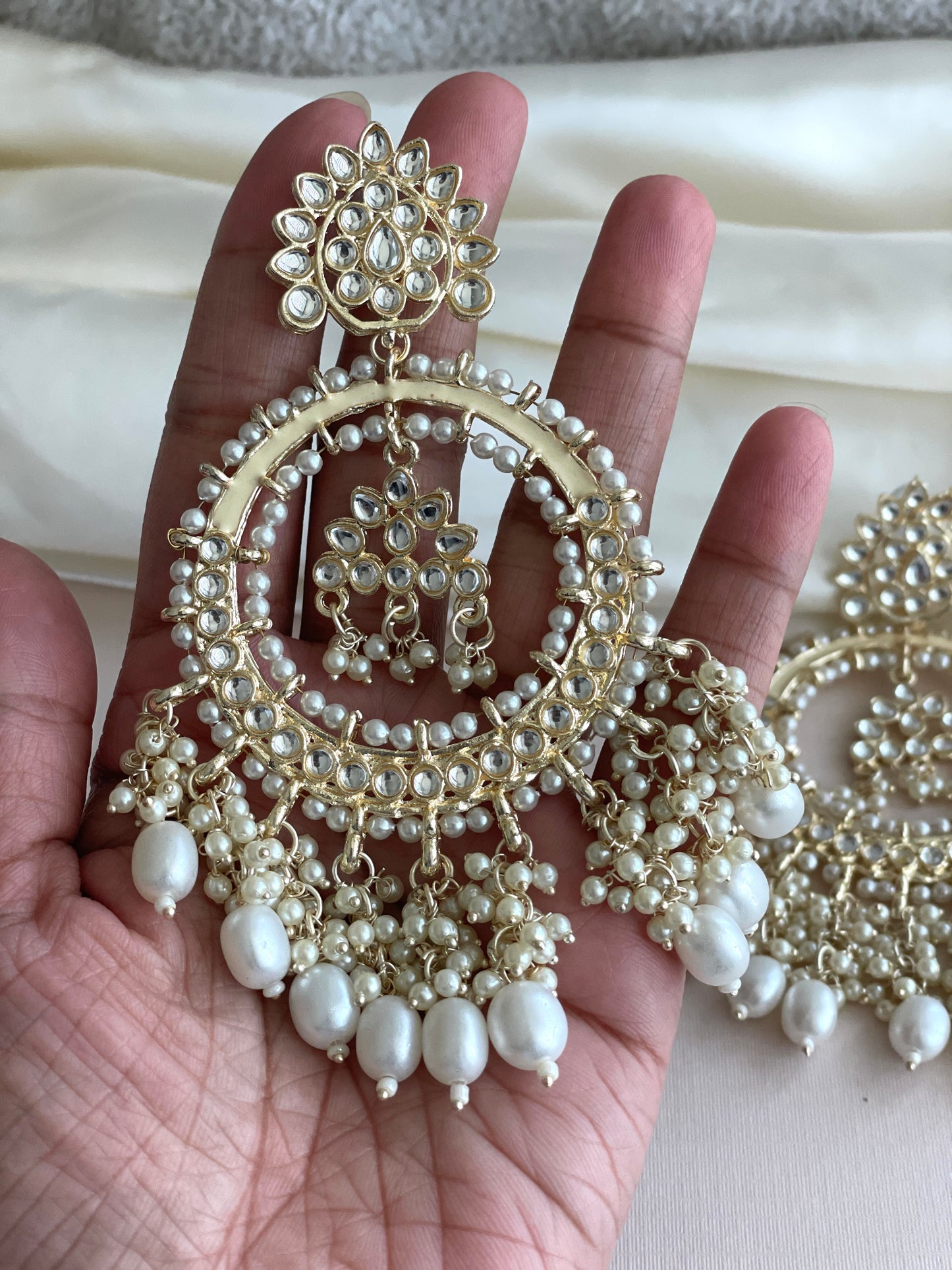 Oversized White Chandbalis