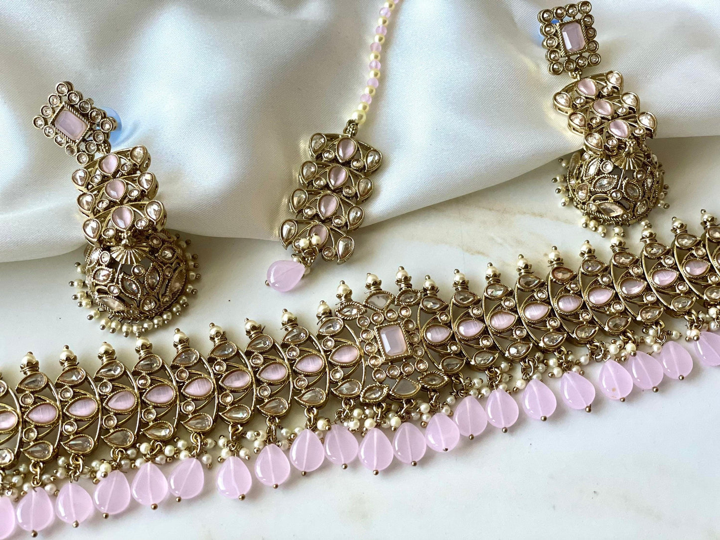 Baby Pink Polki Choker Set