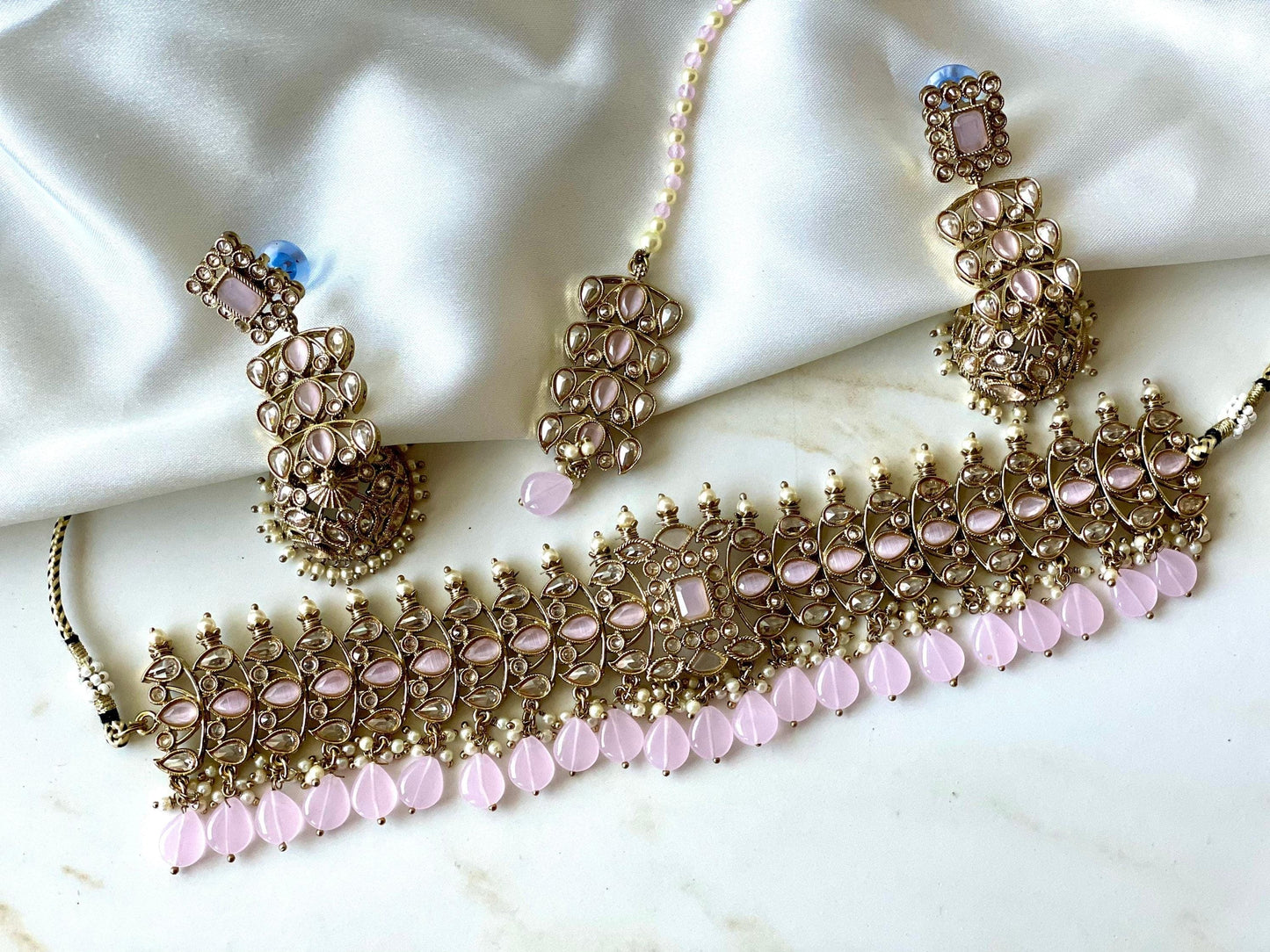 Baby Pink Polki Choker Set