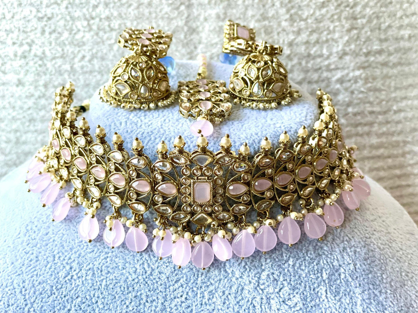 Baby Pink Polki Choker Set