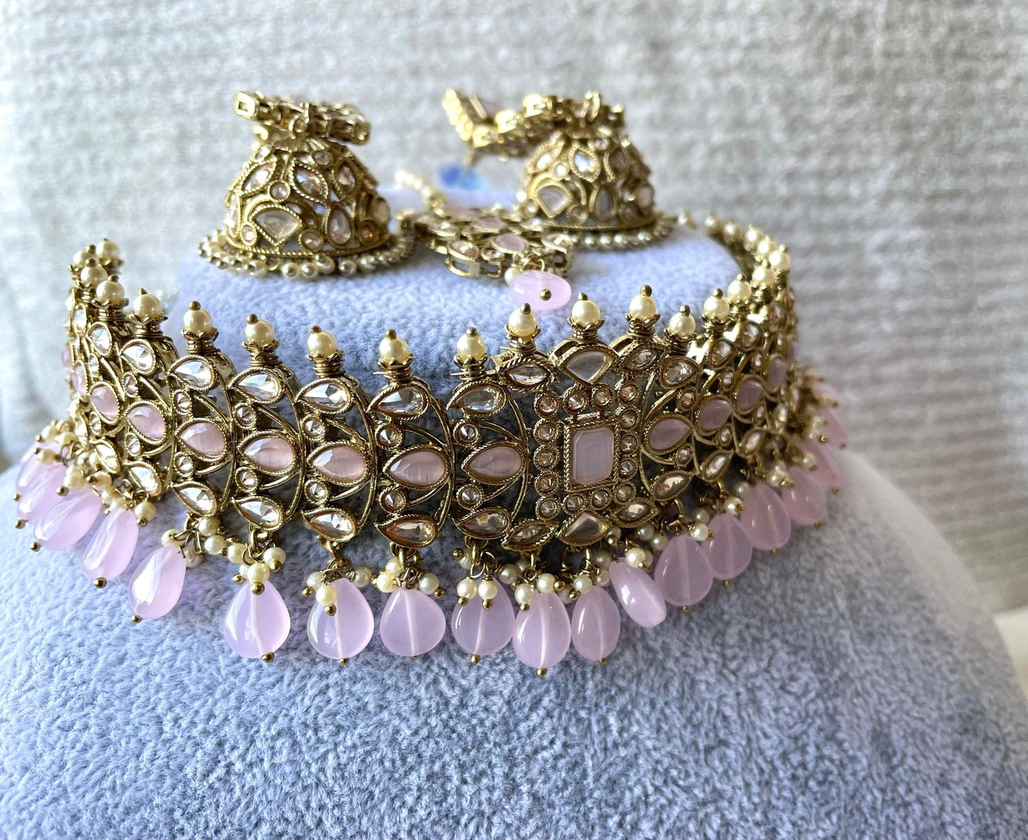 Baby Pink Polki Choker Set