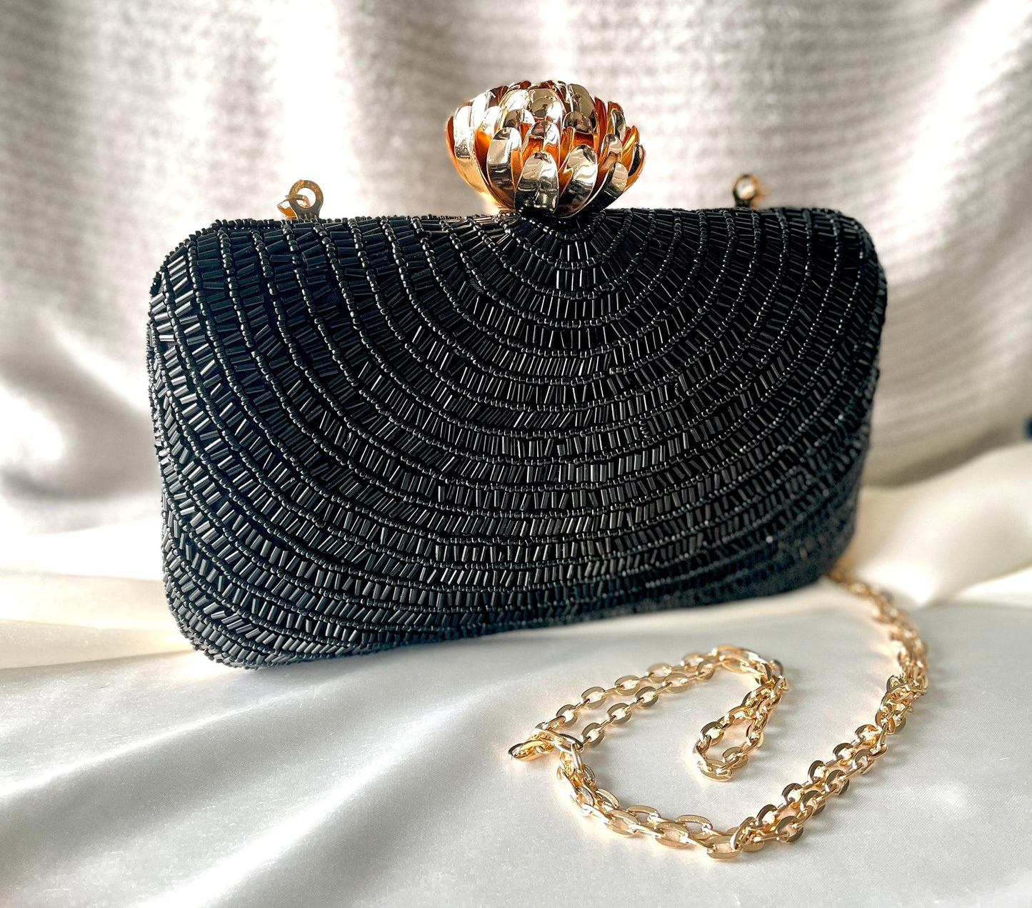 Black Bead Clutch