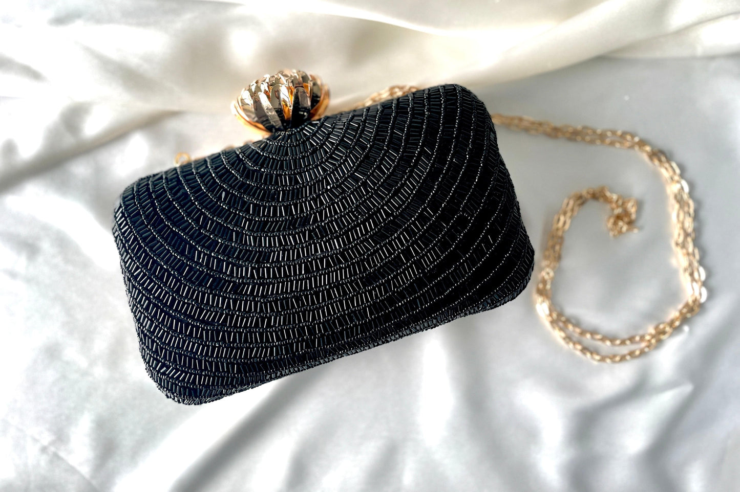 Black Bead Clutch