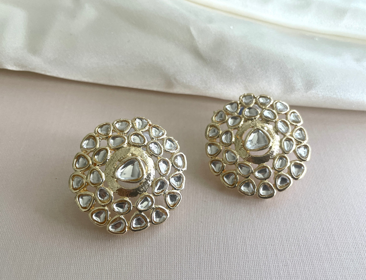 Gold Kundan Studs