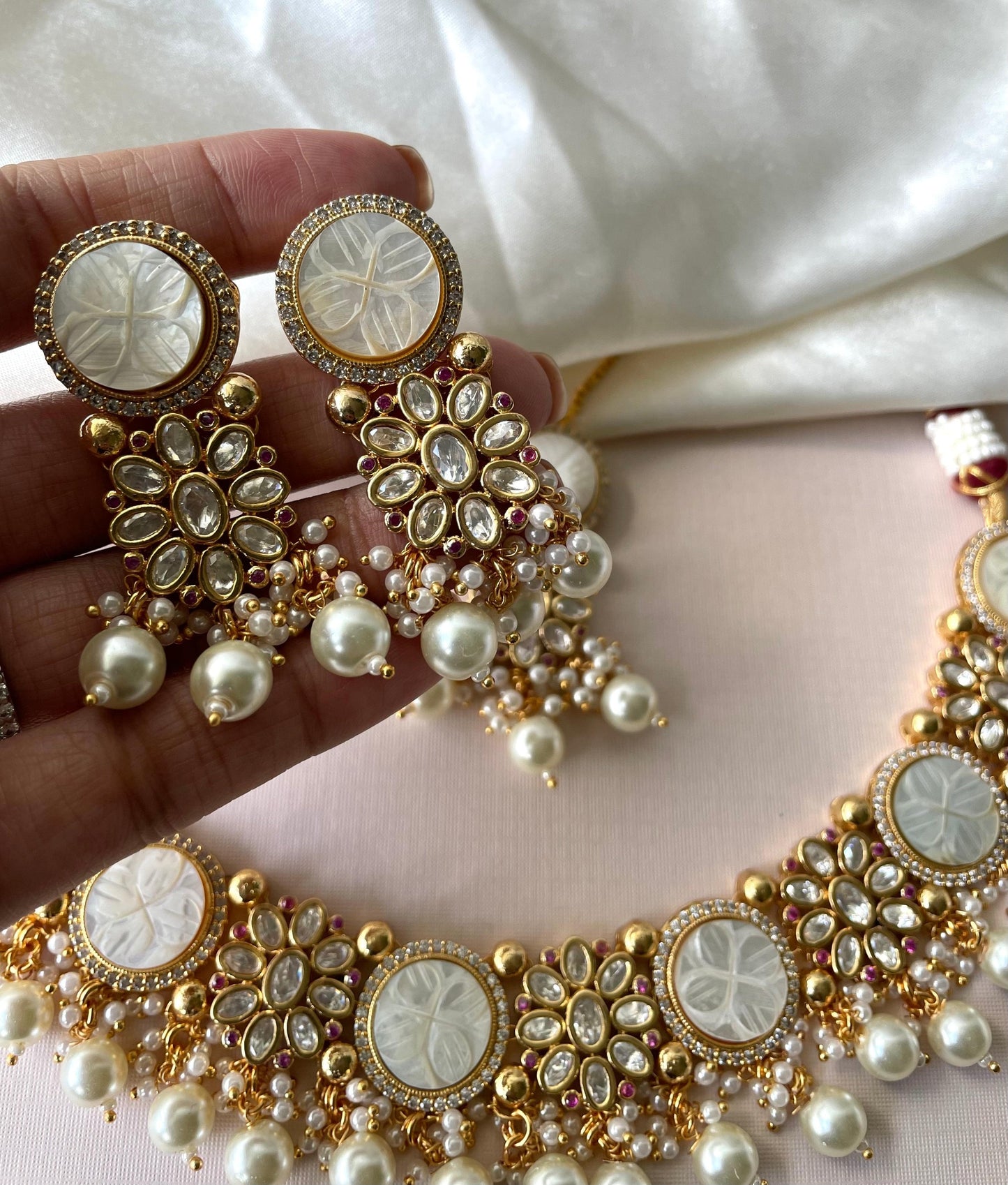 Elegant Pearl Necklace Set