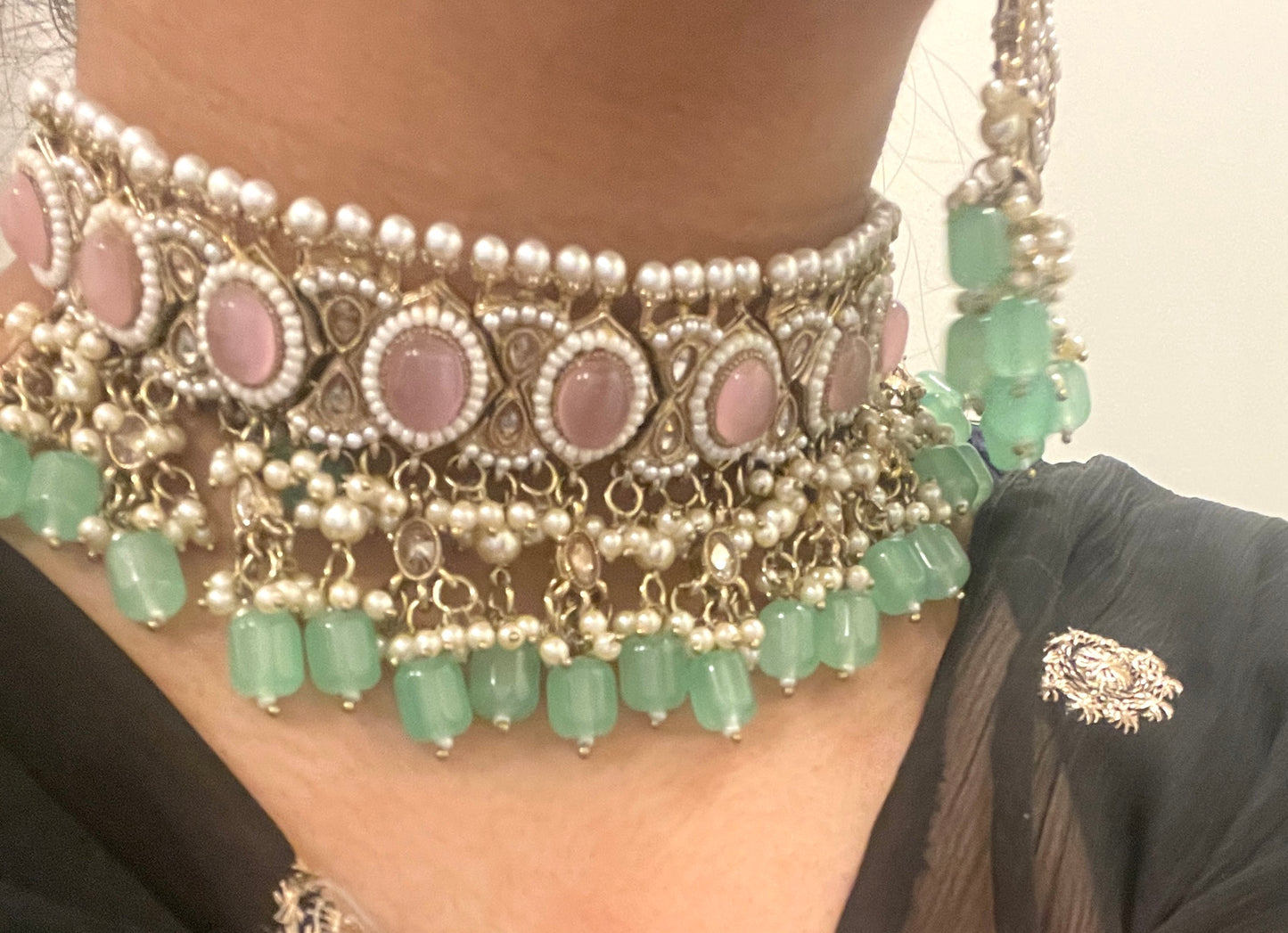 The Noor Choker Set - Green
