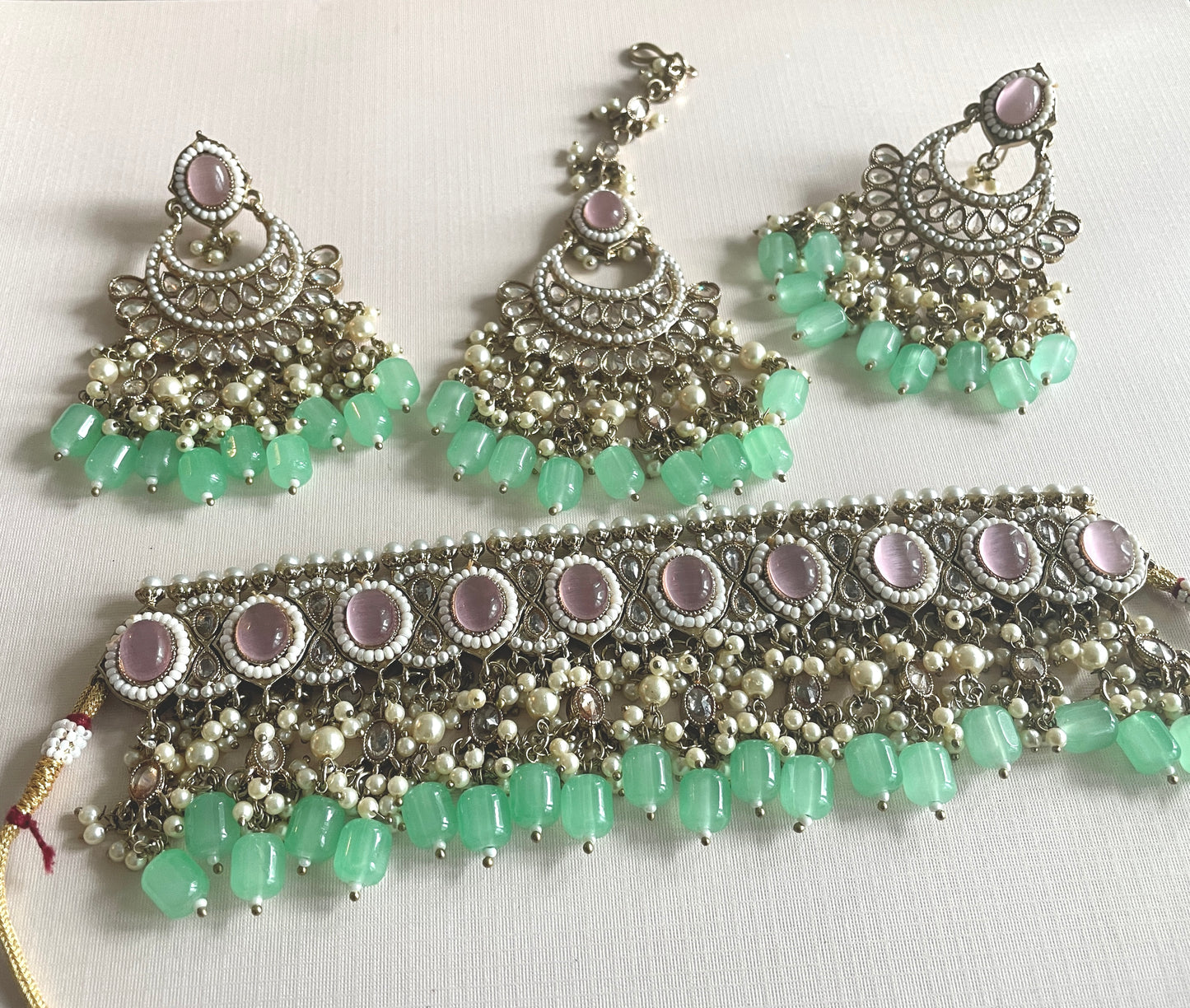 The Noor Choker Set - Green