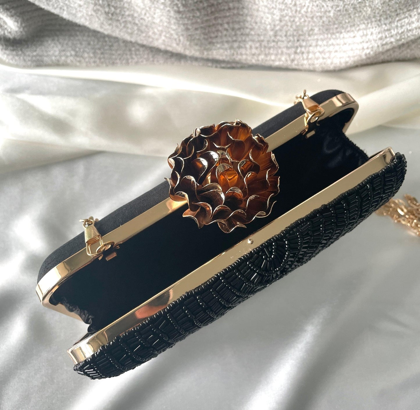 Black Bead Clutch