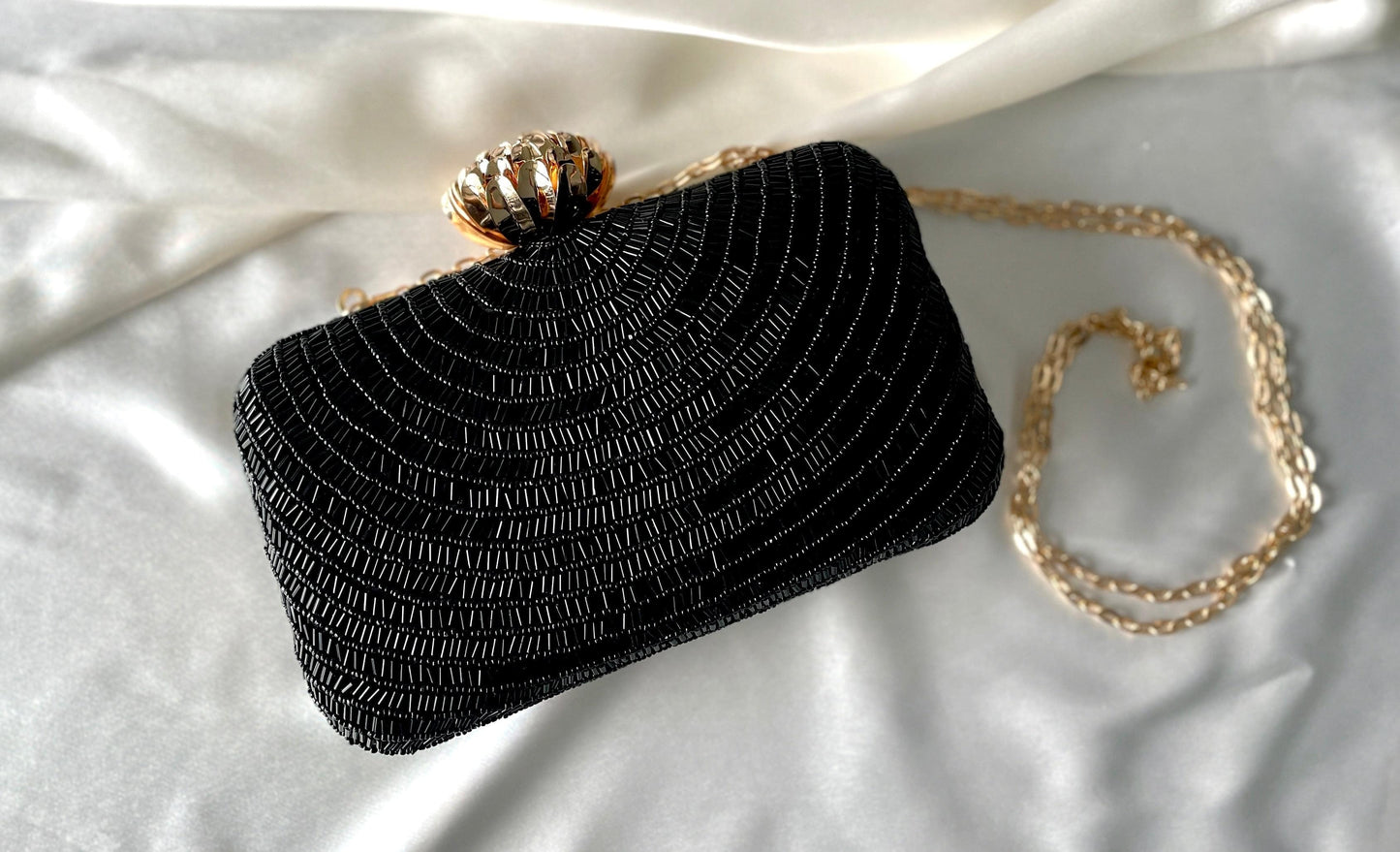 Black Bead Clutch