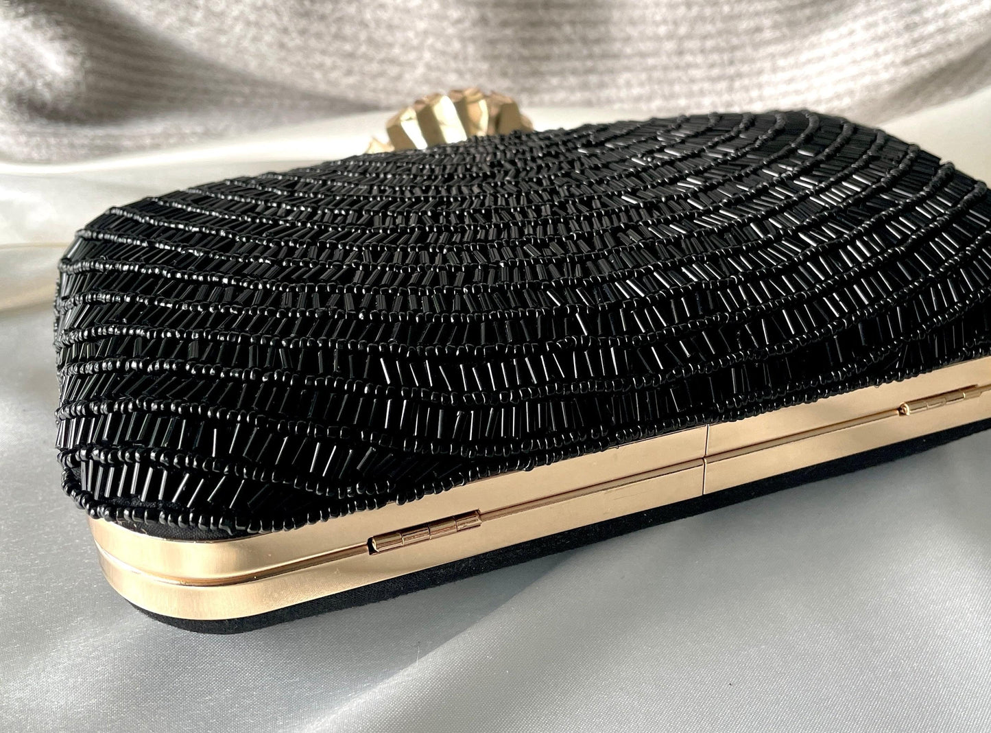 Black Bead Clutch