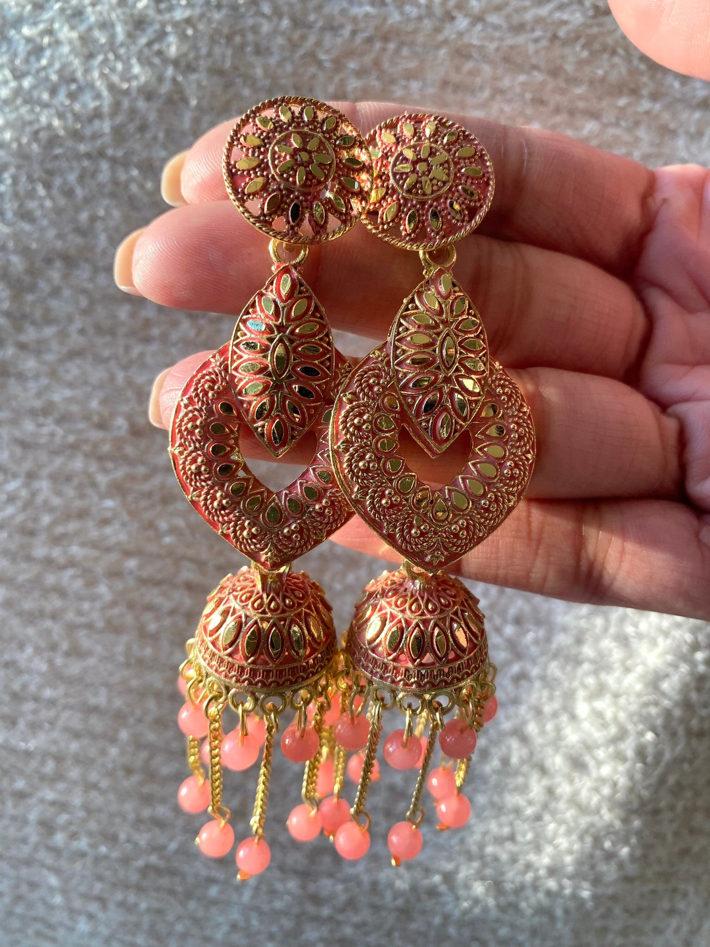 Light Weight Indian Earrings Oxidized Jhumkas