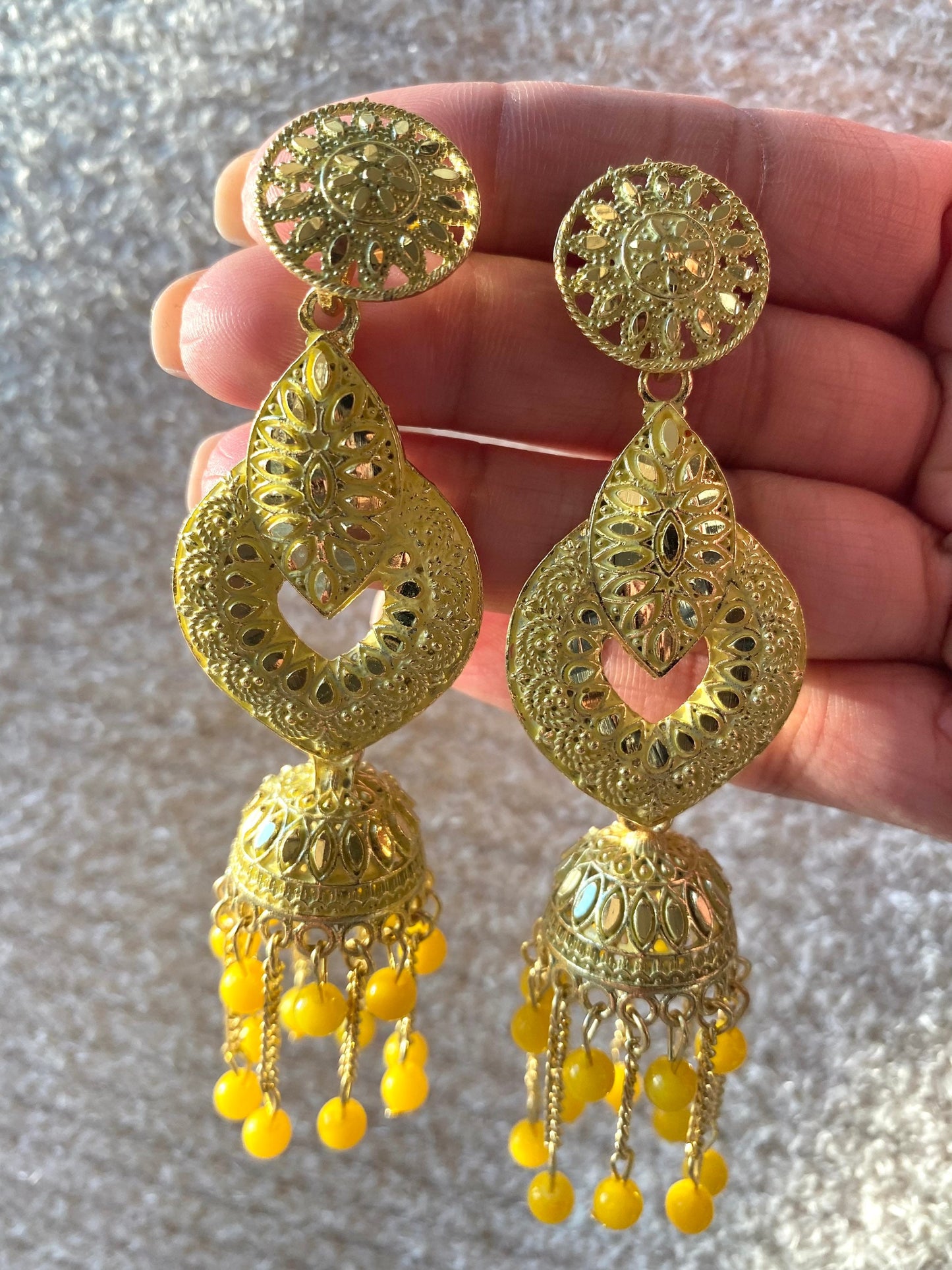 Light Weight Indian Earrings Oxidized Jhumkas