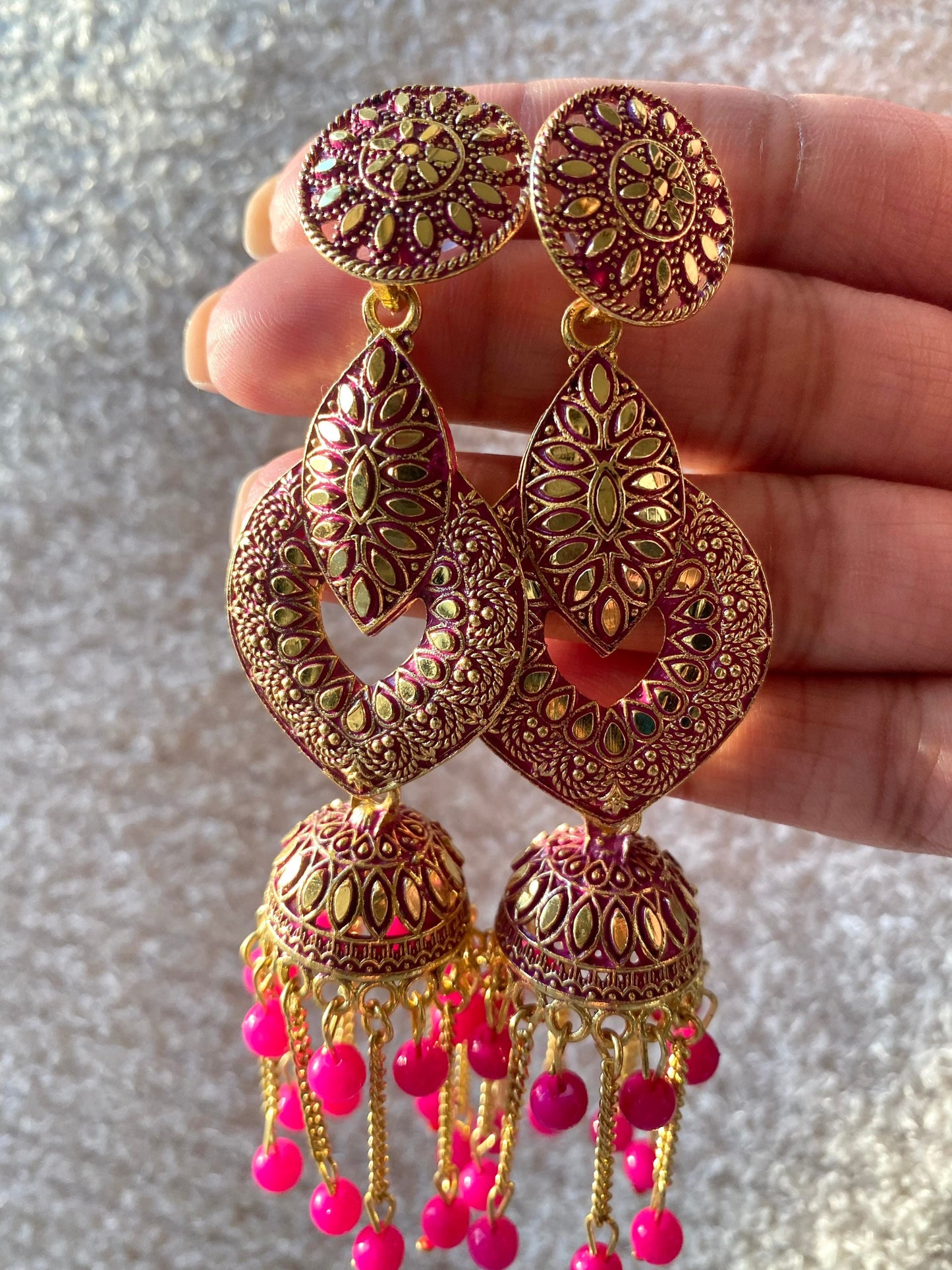 Light Weight Indian Earrings Oxidized Jhumkas