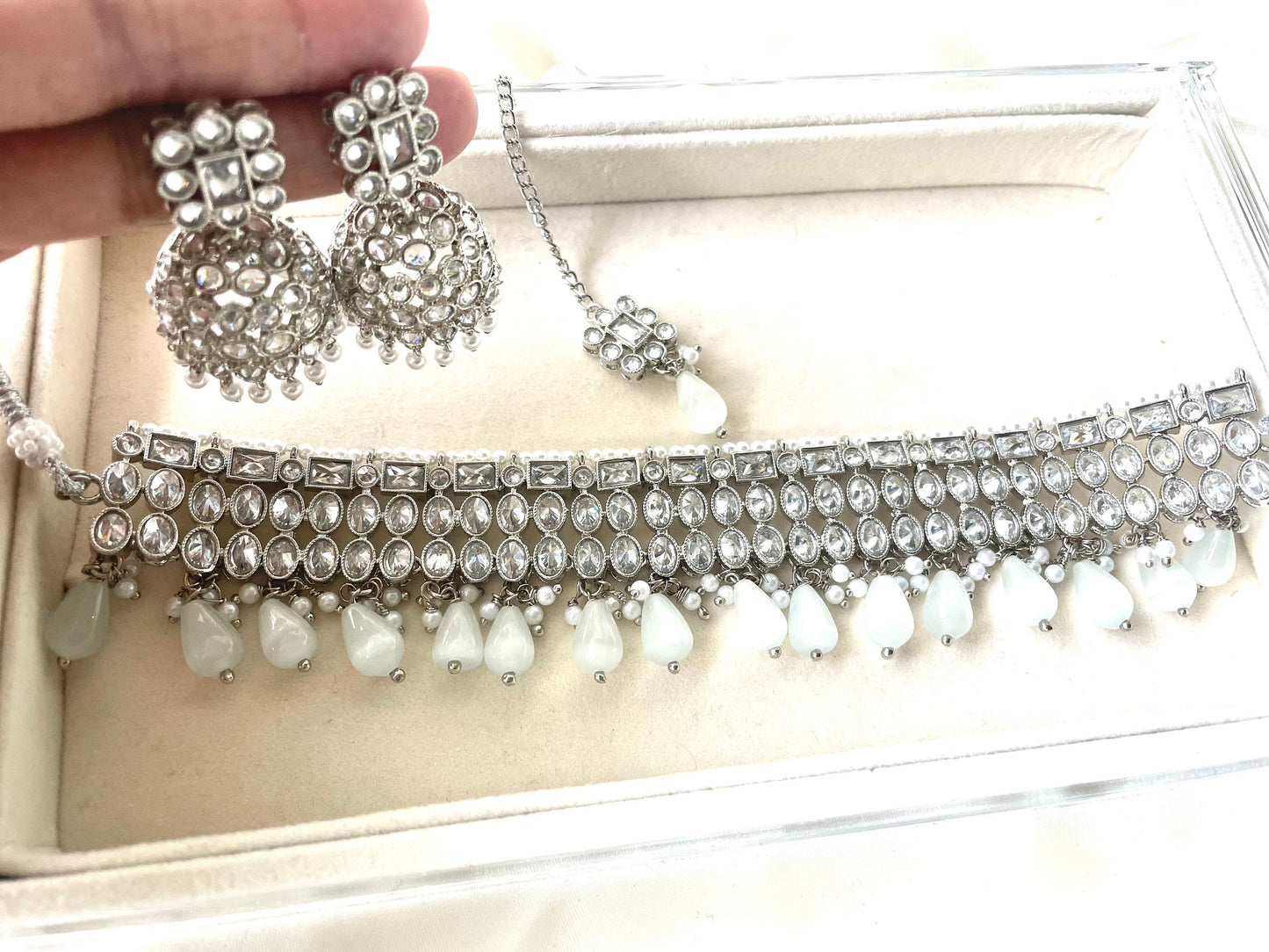 Silver Polki Choker