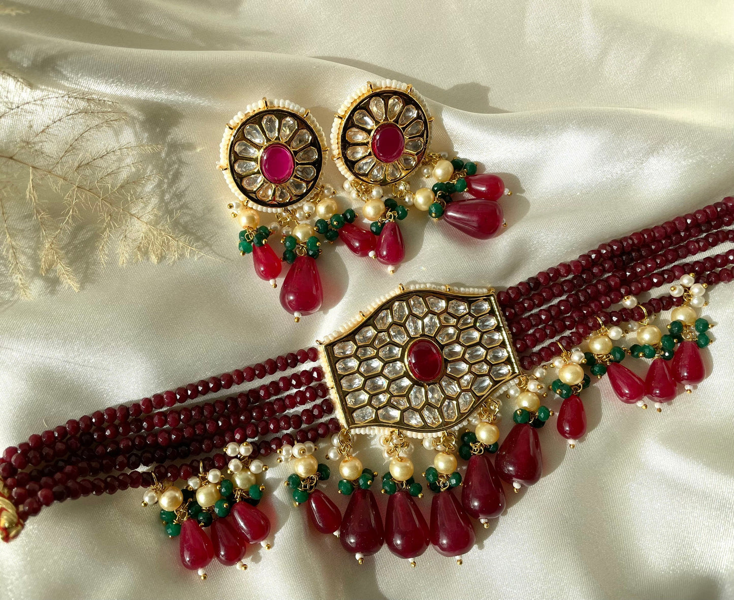 Maroon Paachi Kundan