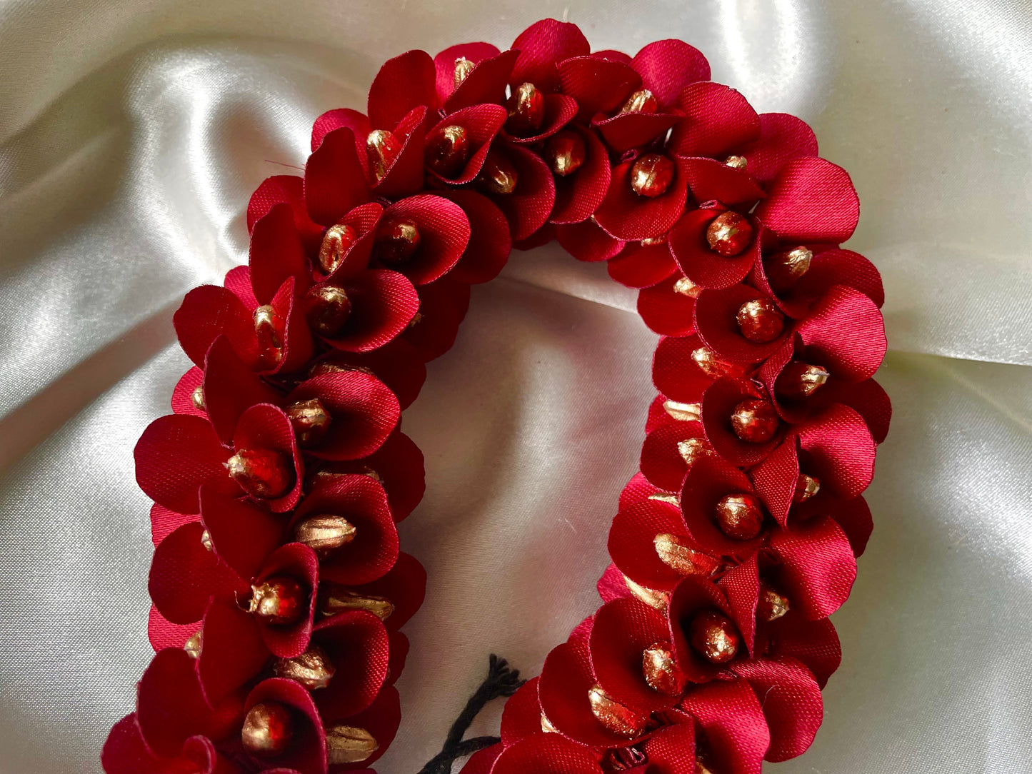 Red and Gold fabric Gajra