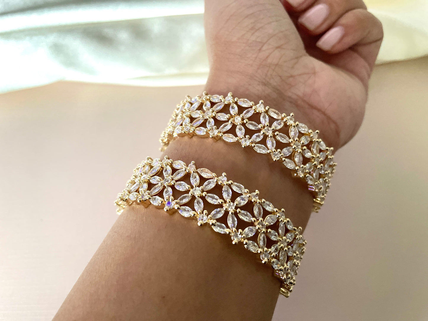 Gold AD Crystal Bangled