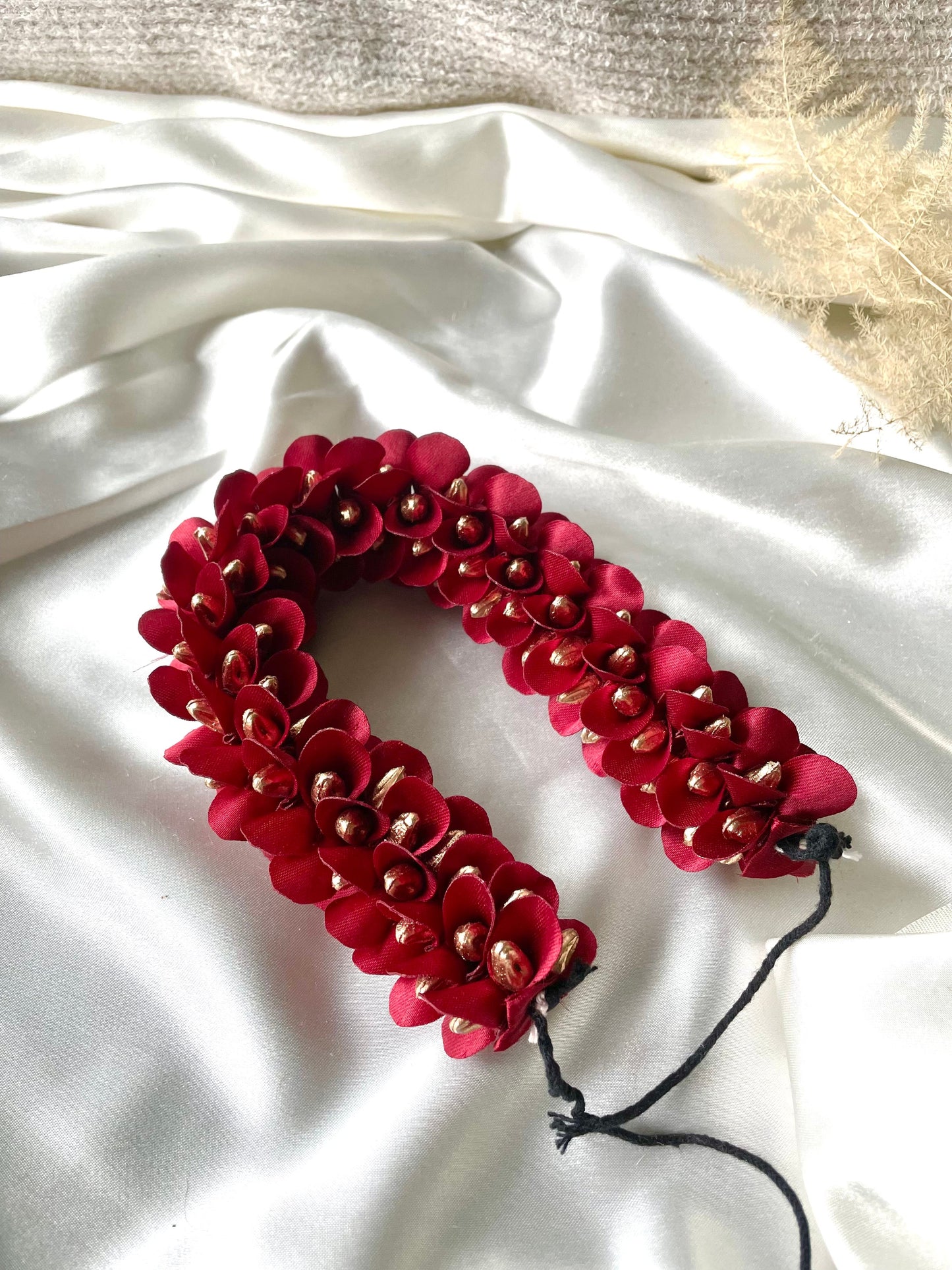 Red and Gold fabric Gajra