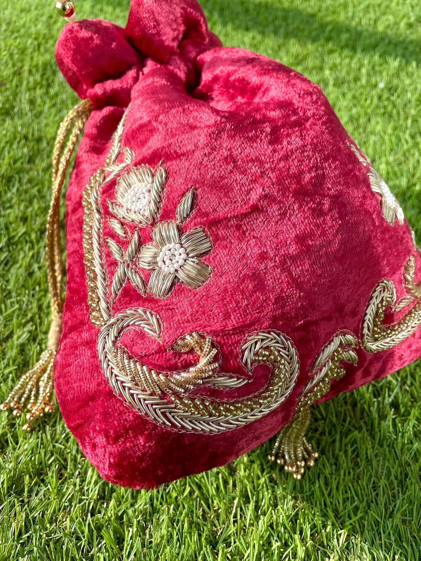Red Velvet Potli Bag