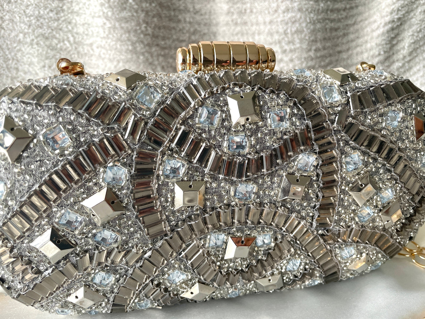Grey Bead Clutch