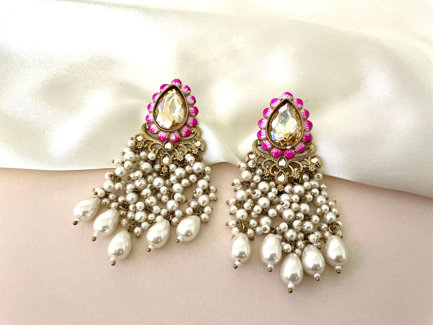 White Pearl Earrings