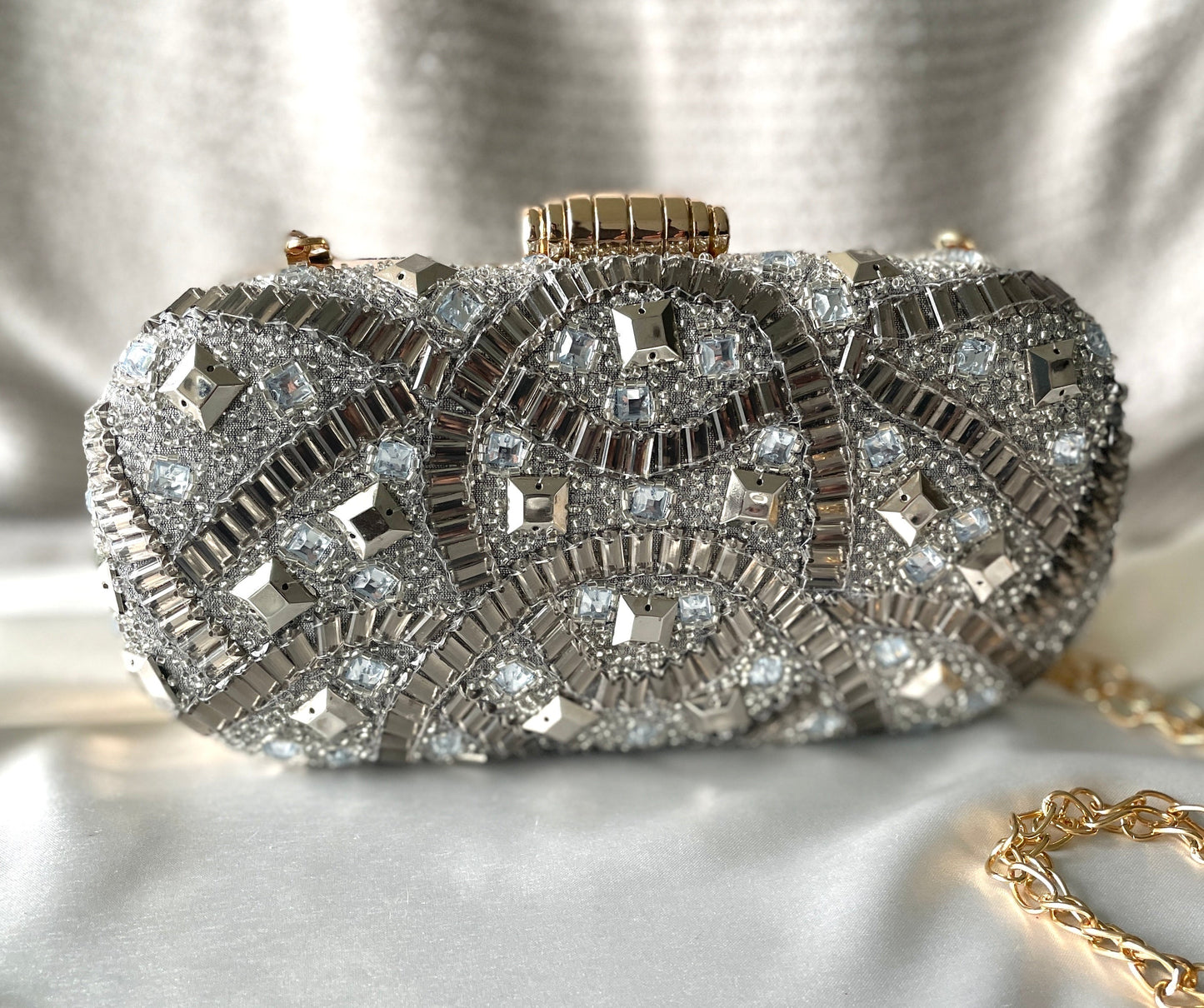 Grey Bead Clutch