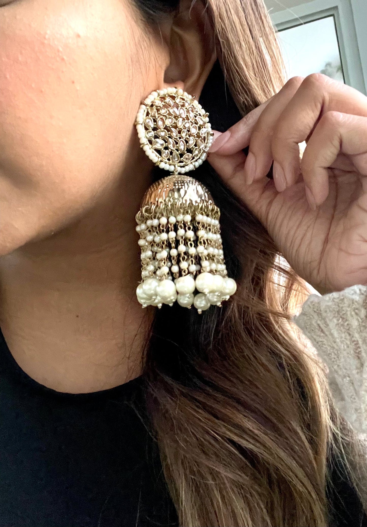 Savannah Gold Polki Jhumkas