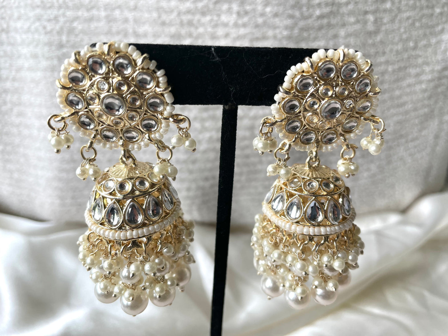 White Jhumkas